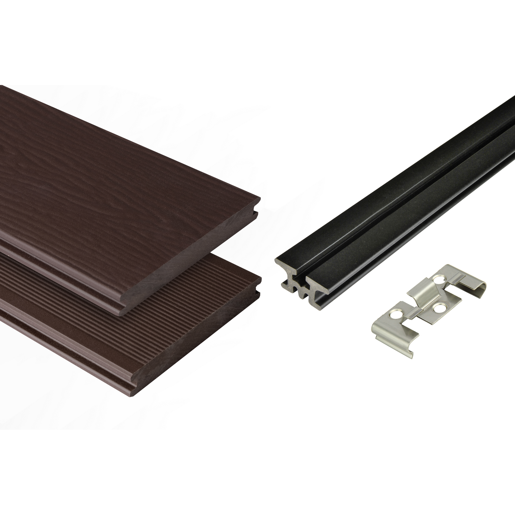 Kovalex Terrassendielen-Komplettset 'Strukturo' schokobraun 2100 x 3000 mm