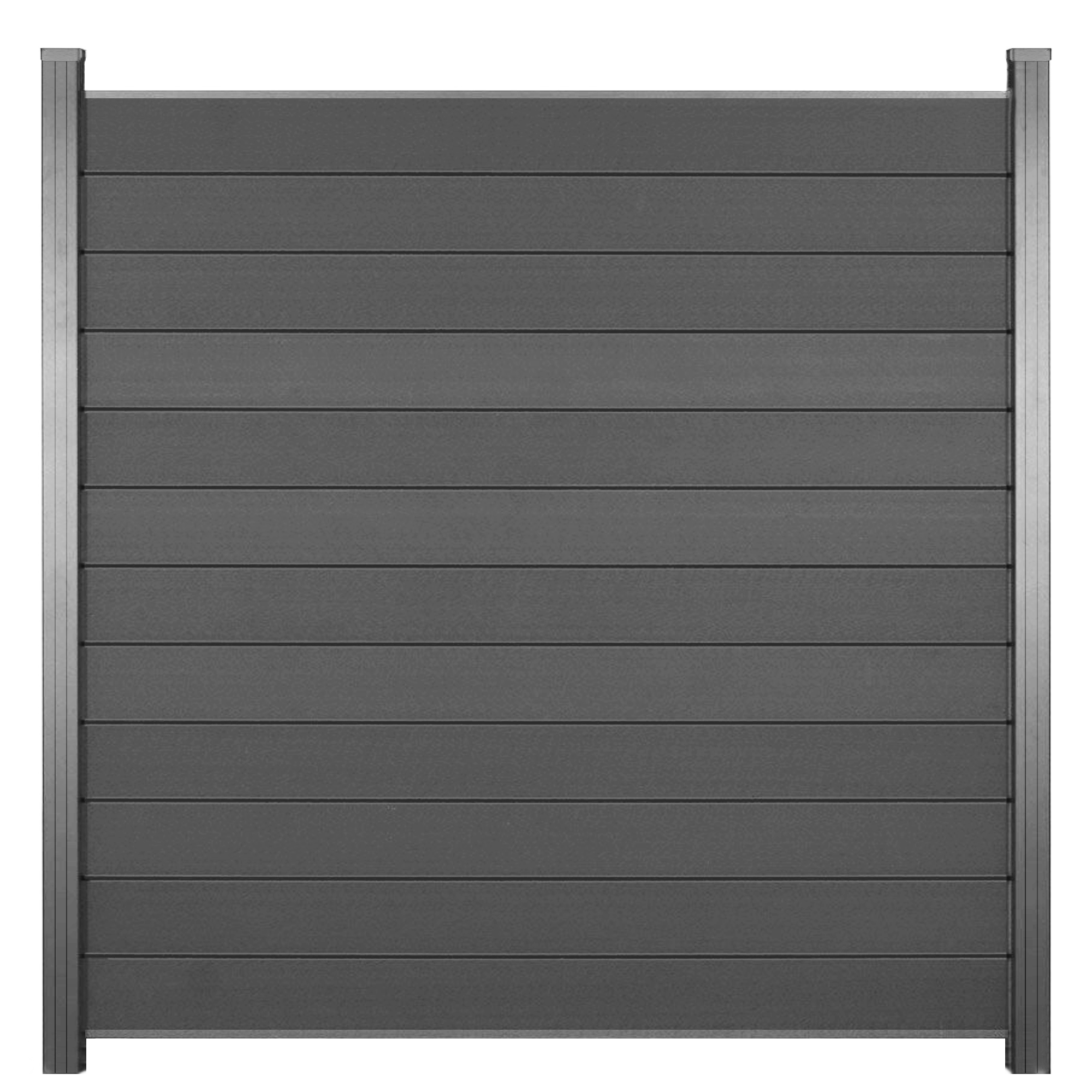 Kovalex WPC-Sichtschutzzaun 'Premium' Startermodul anthrazit matt 178 x 188 cm, 2 Pfosten