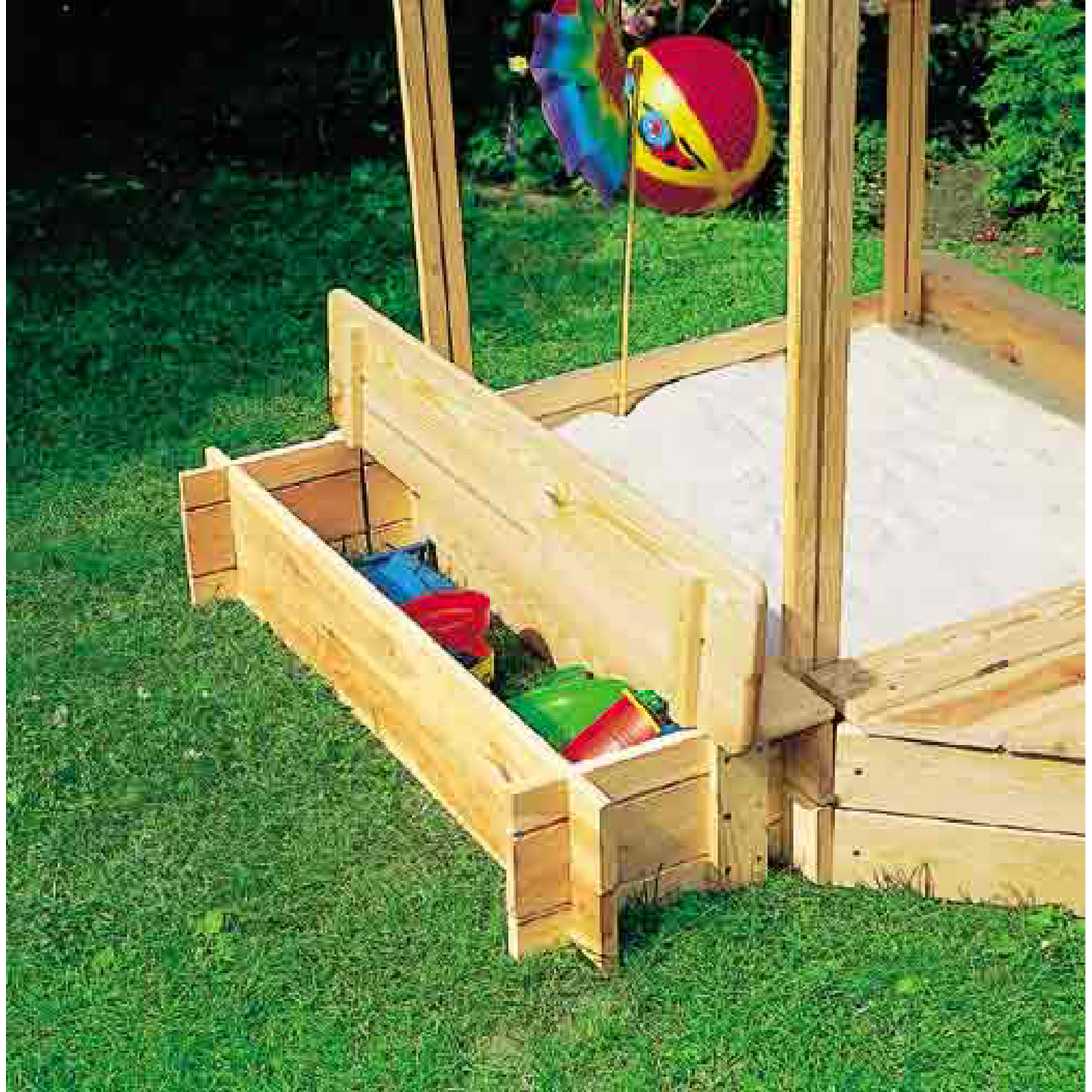 Promadino Sitz- und Bugbox 105 x 25 x 21 cm für Sandkasten 'Peter'