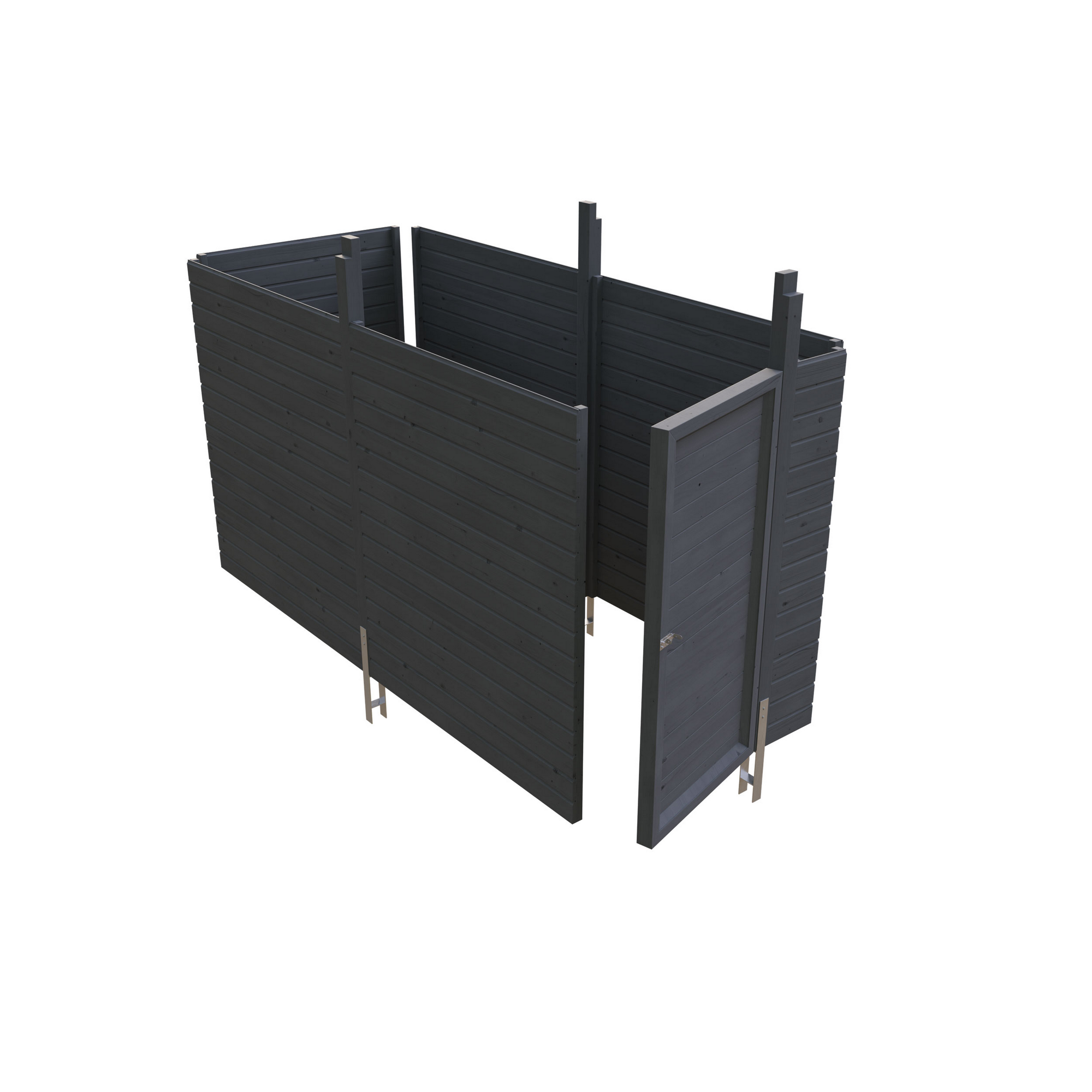 SKAN HOLZ Carport-Abstellraum 'C1' aus Profilschalung 314 x 164 cm schiefergrau