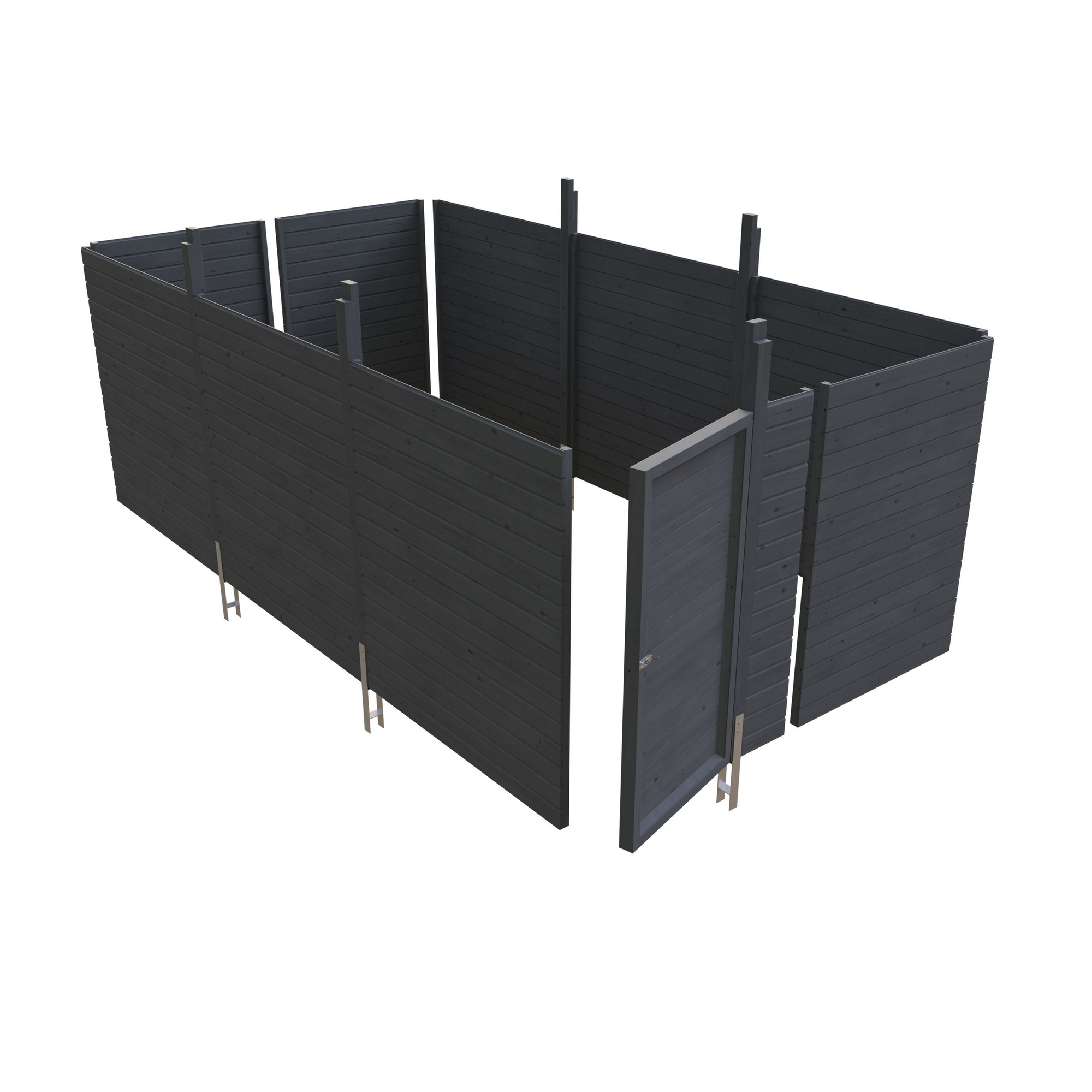 SKAN HOLZ Carport-Abstellraum 'C6' aus Profilschalung 573 x 317 cm schiefergrau