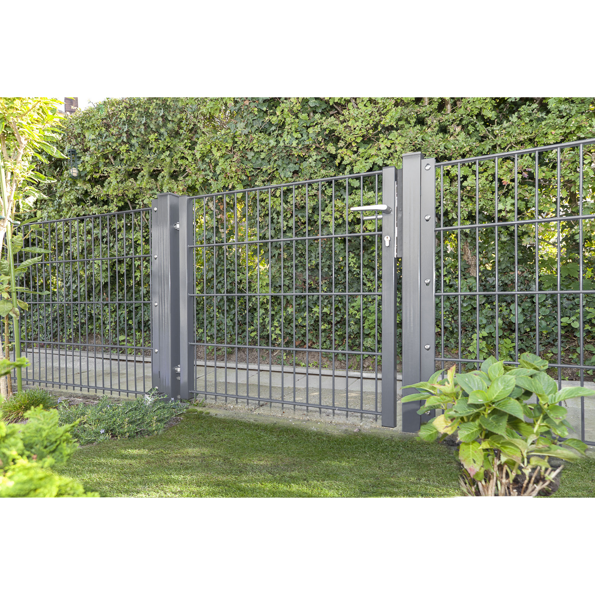 deutsche zauntechnik Drehflügeltor 'Vario light DS Pico' anthrazitgrau 96 x 83 cm