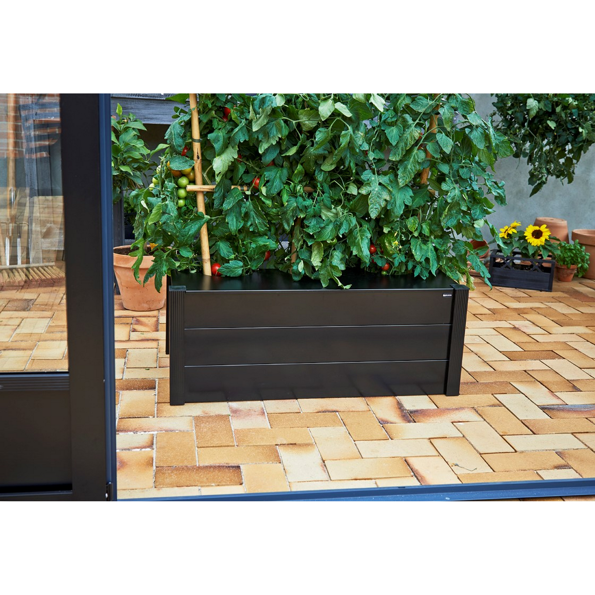 Juliana Pflanzkasten Aluminium schwarz 95 x 55 x 37 cm