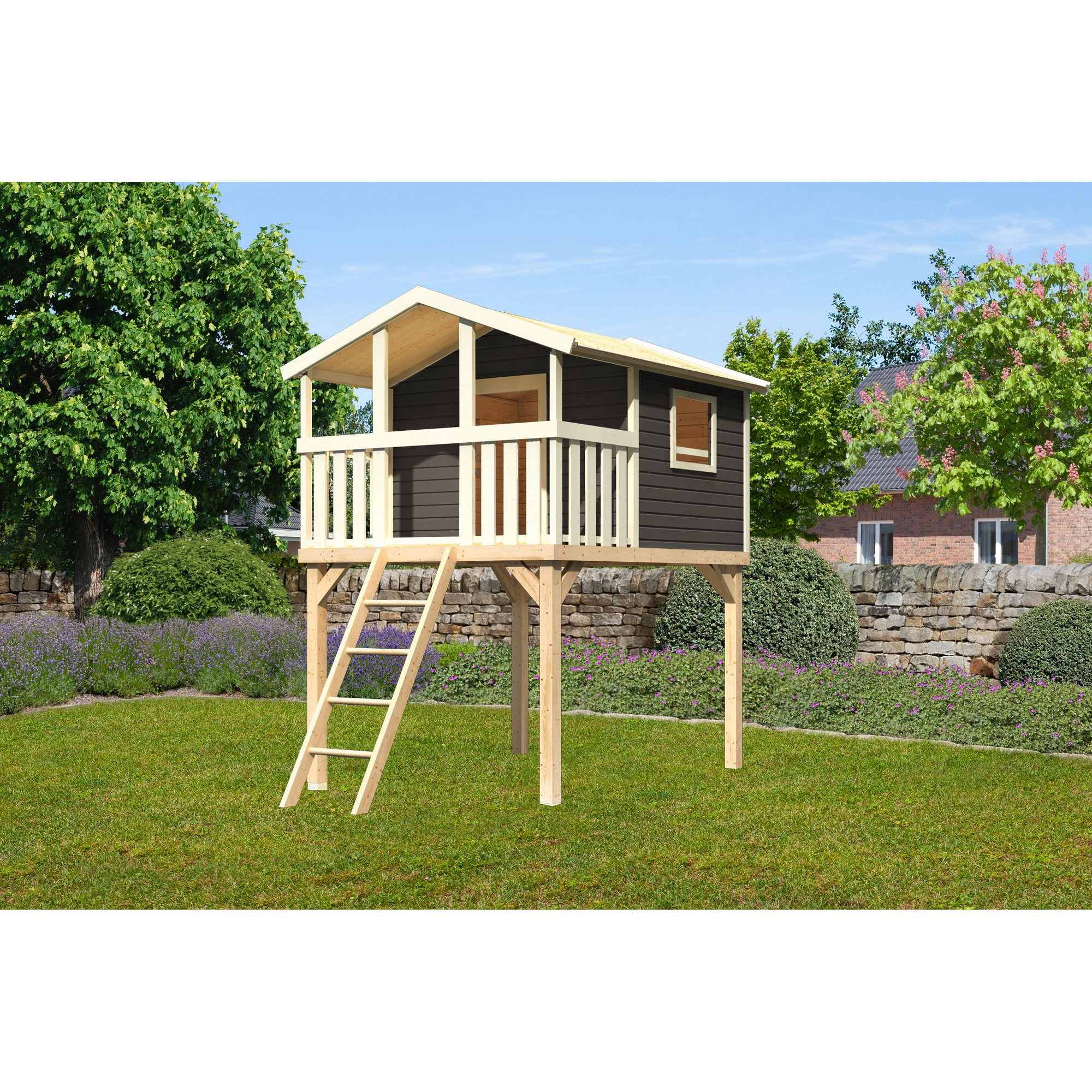 Akubi Stelzenhaus 'Benjamin' 198 x 309 cm terragrau