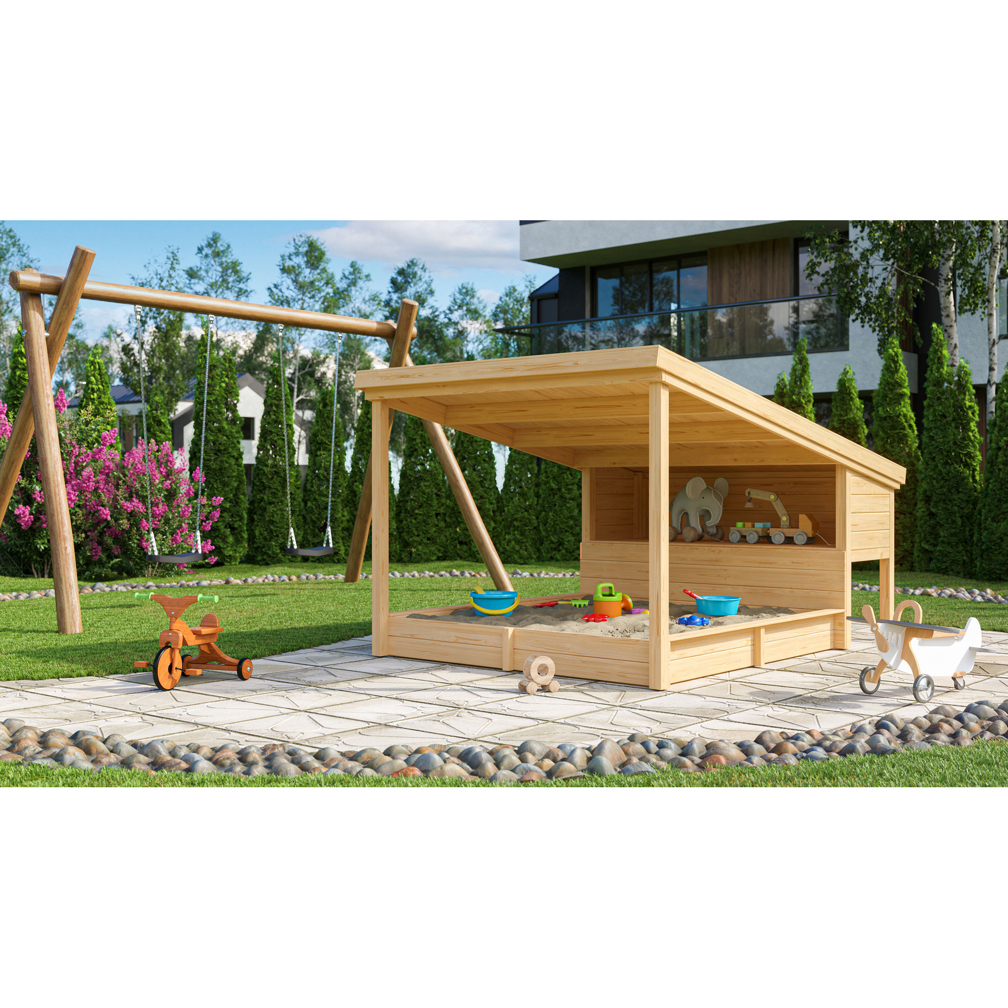 Weka Sandkasten 'Tabalgu Bully' naturbelassen 214 x 173 x 270 cm