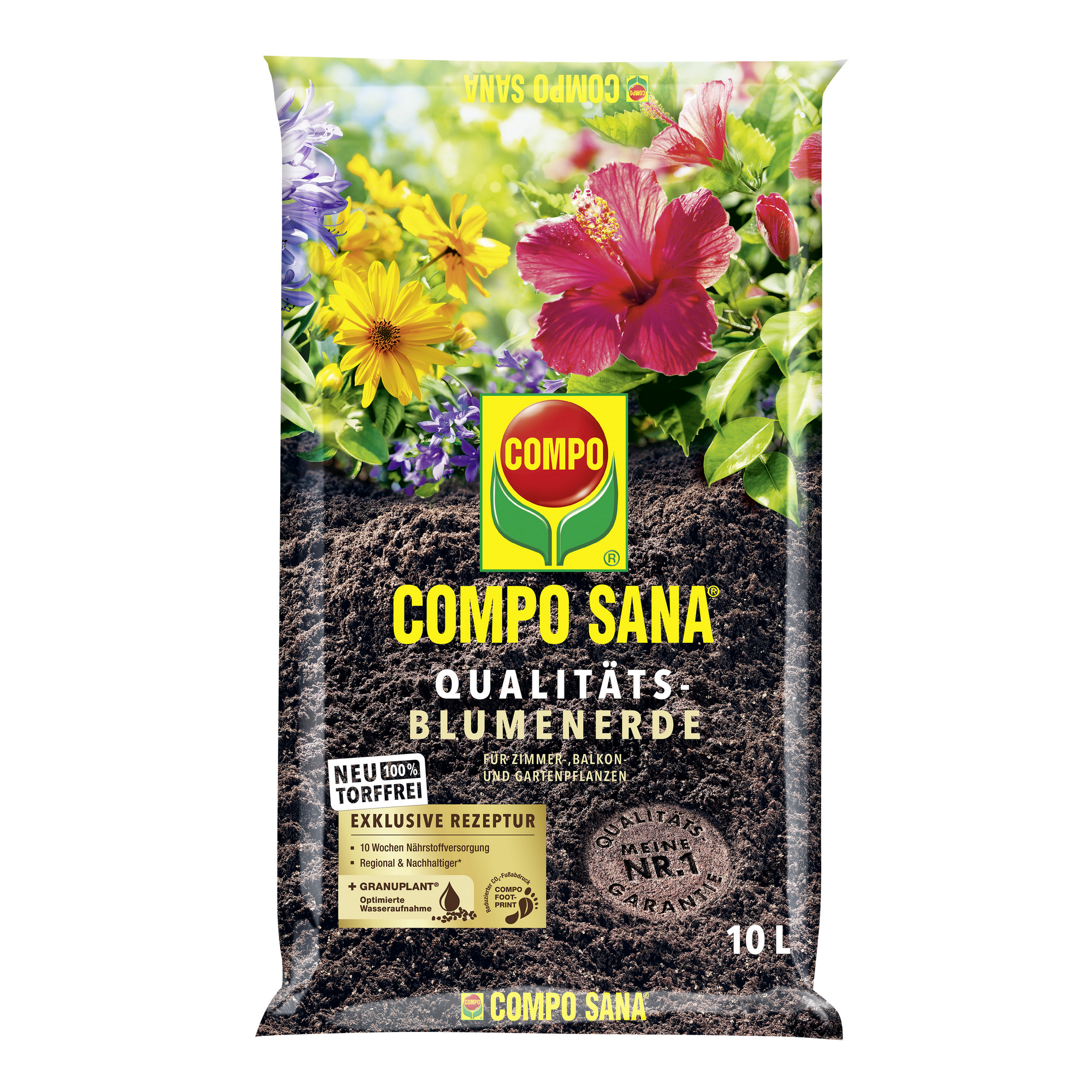 Qualitäts-Blumenerde 'Compo Sana' torffrei 10 l