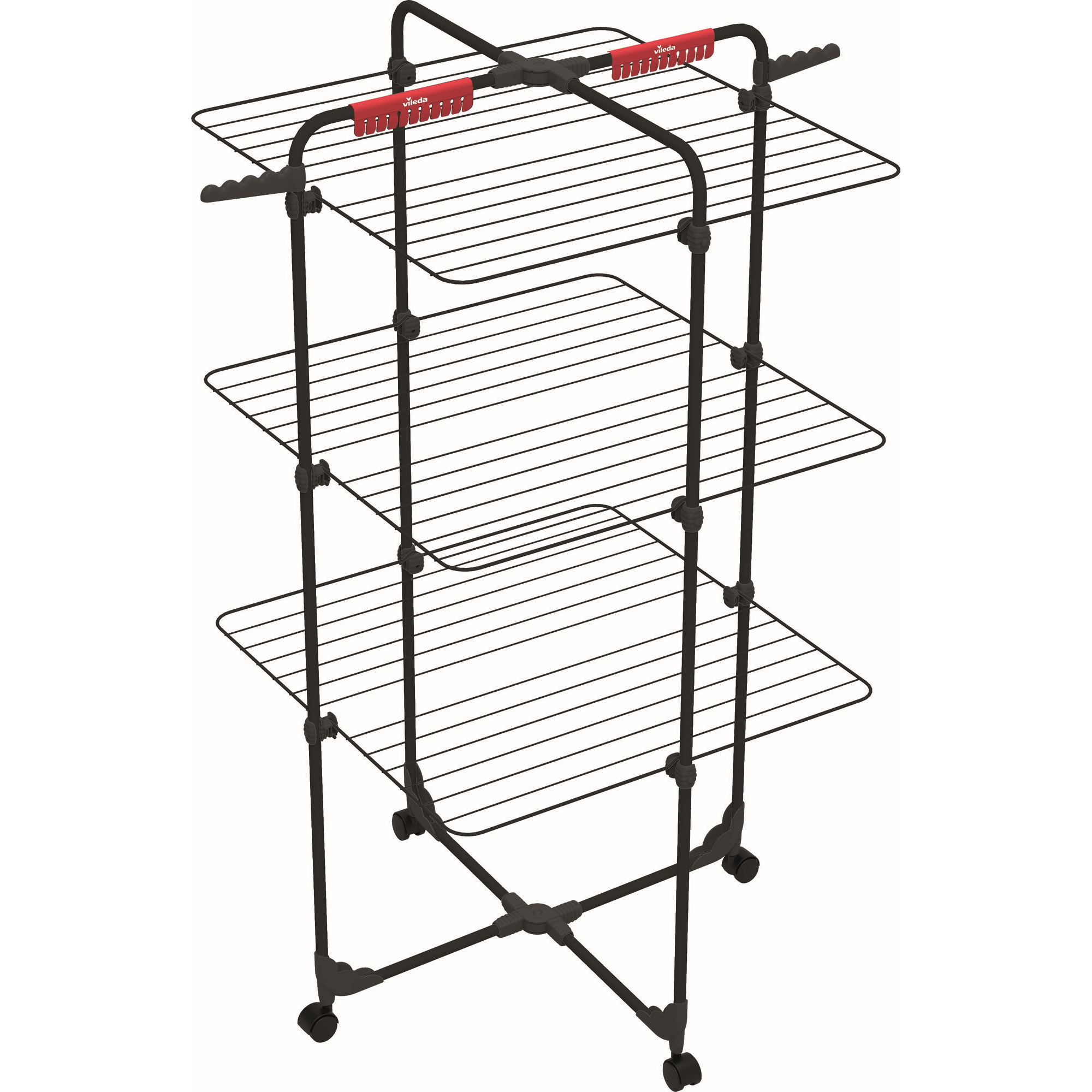 Vileda Turmwäschetrockner 'Mixer 3 Ultimate Black' schwarz 71 x 71 x 132 cm