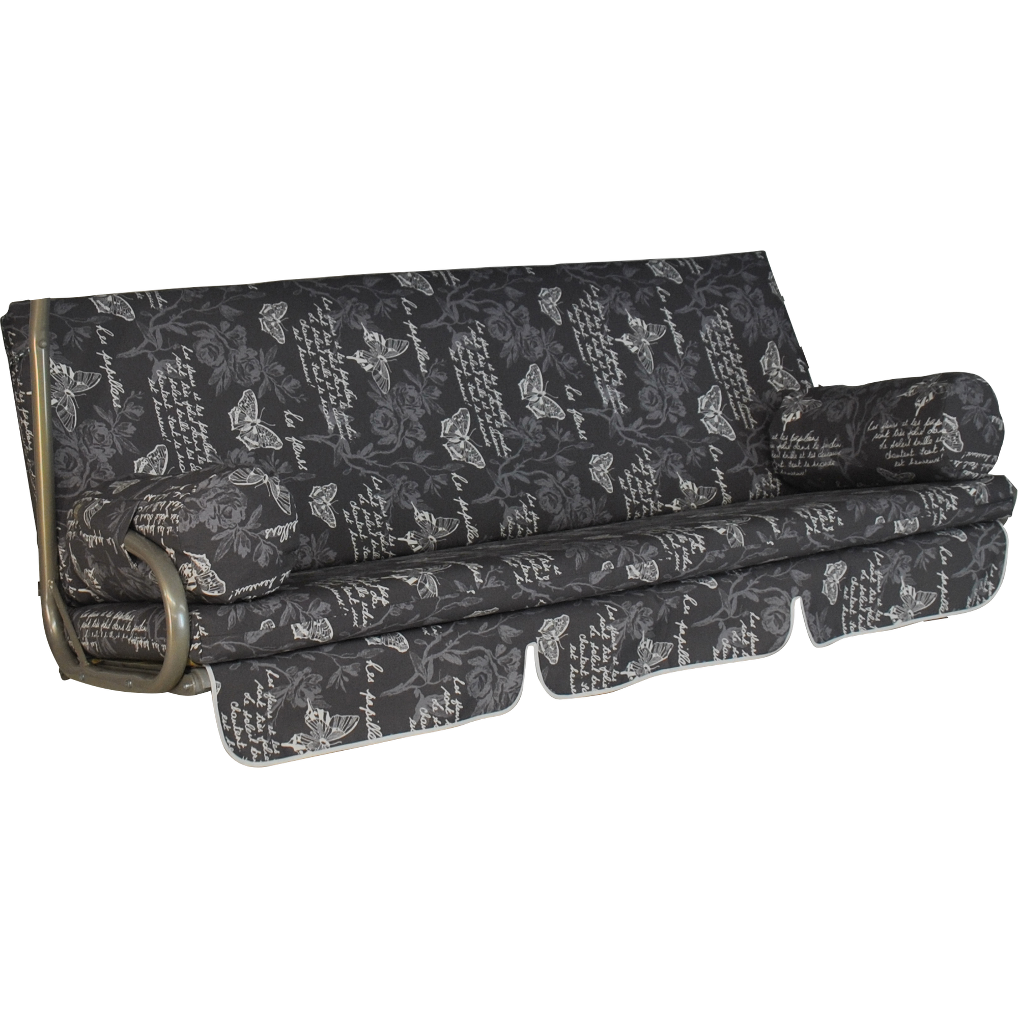 Angerer Freizeitmöbel Hollywoodschaukel-Auflage 'Trend Schmetterling' grau 178 x 54 x 9 cm