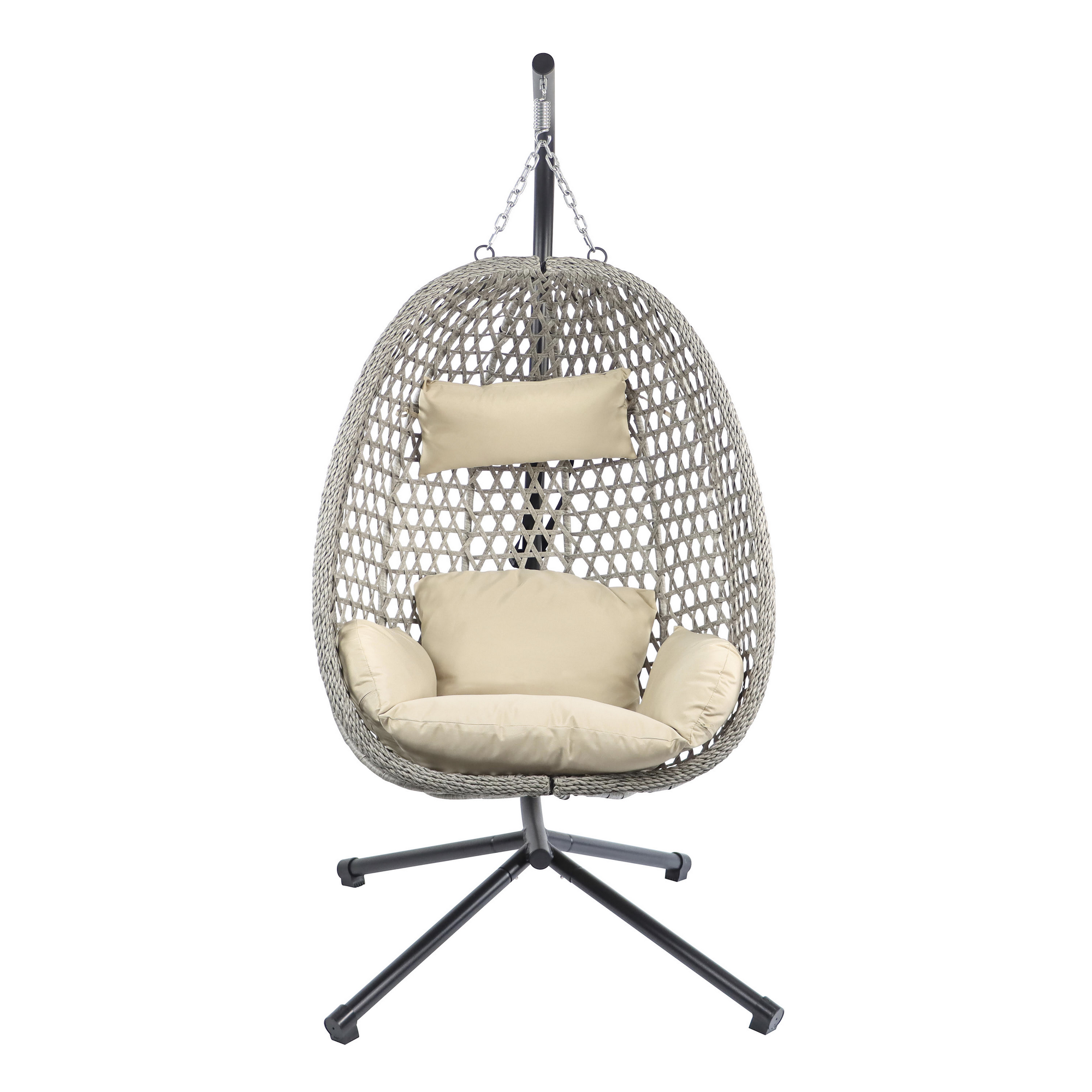 Hängesessel 'Kira' mit Gestell beige 95 x 196 x 103 cm