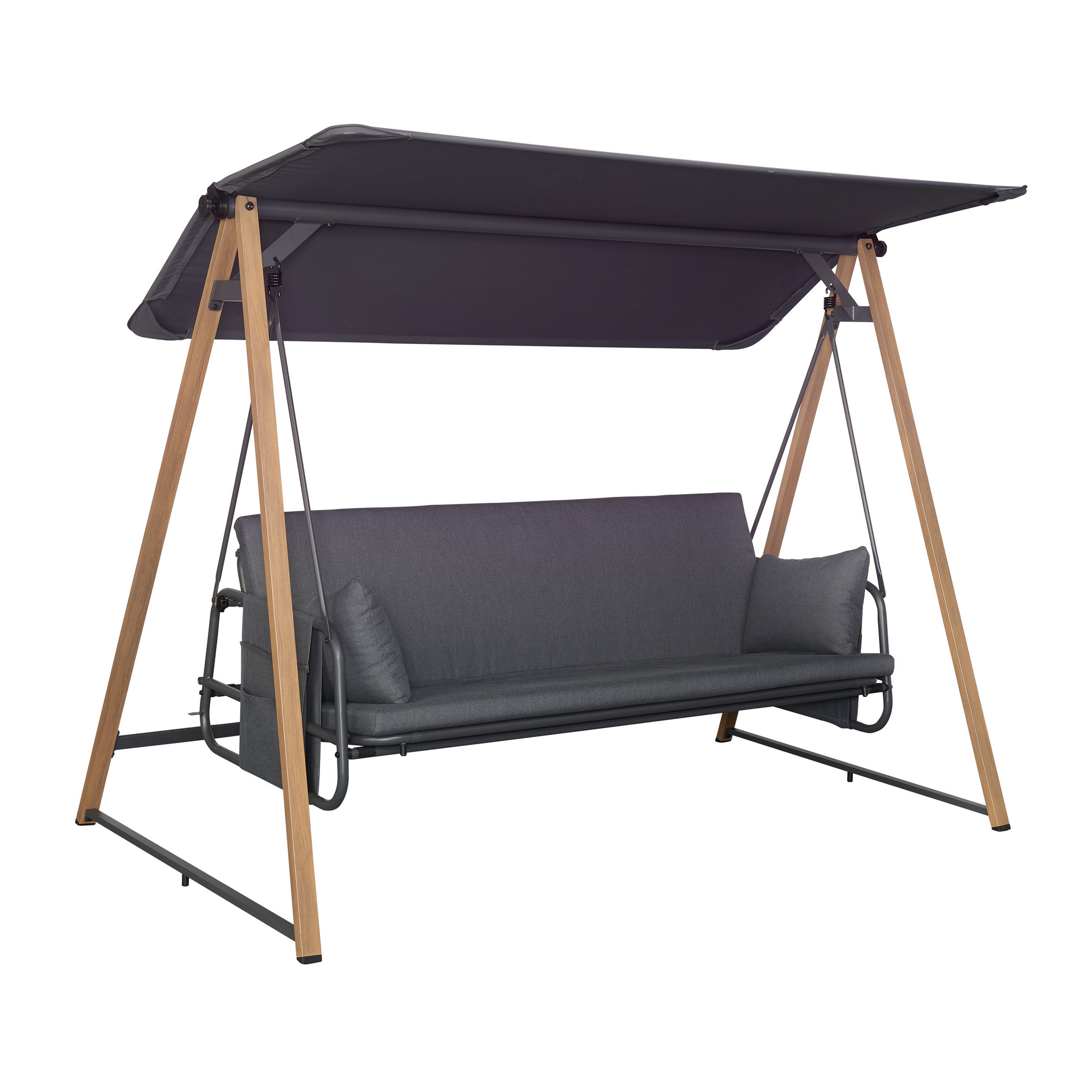 toom Hollywoodschaukel 'Elena' 3-Sitzer grau 242 x 135 x 173 cm