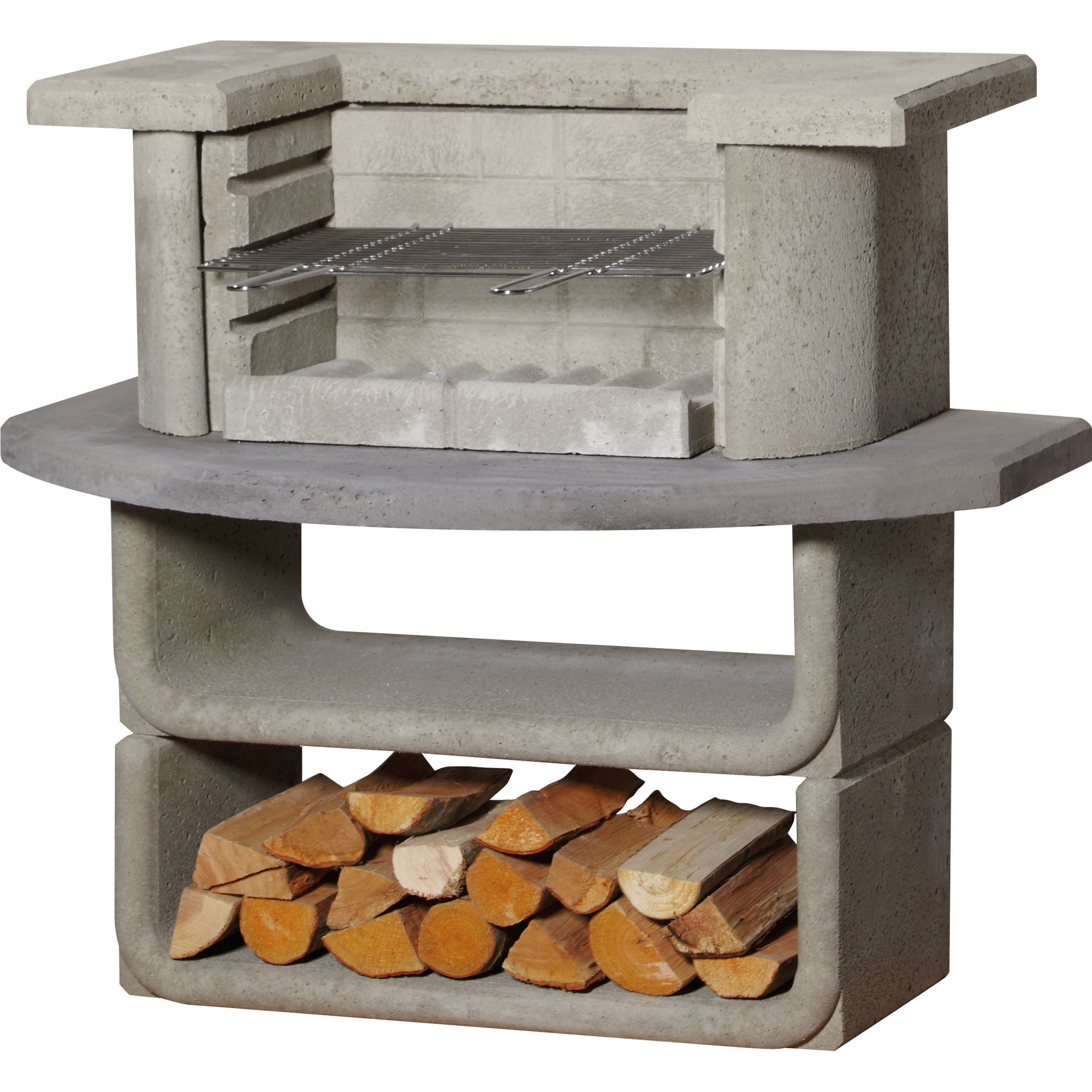 Buschbeck Holzkohlegrill 'Kingston' betonfarben, anthrazit 110 x 101 x 65 cm