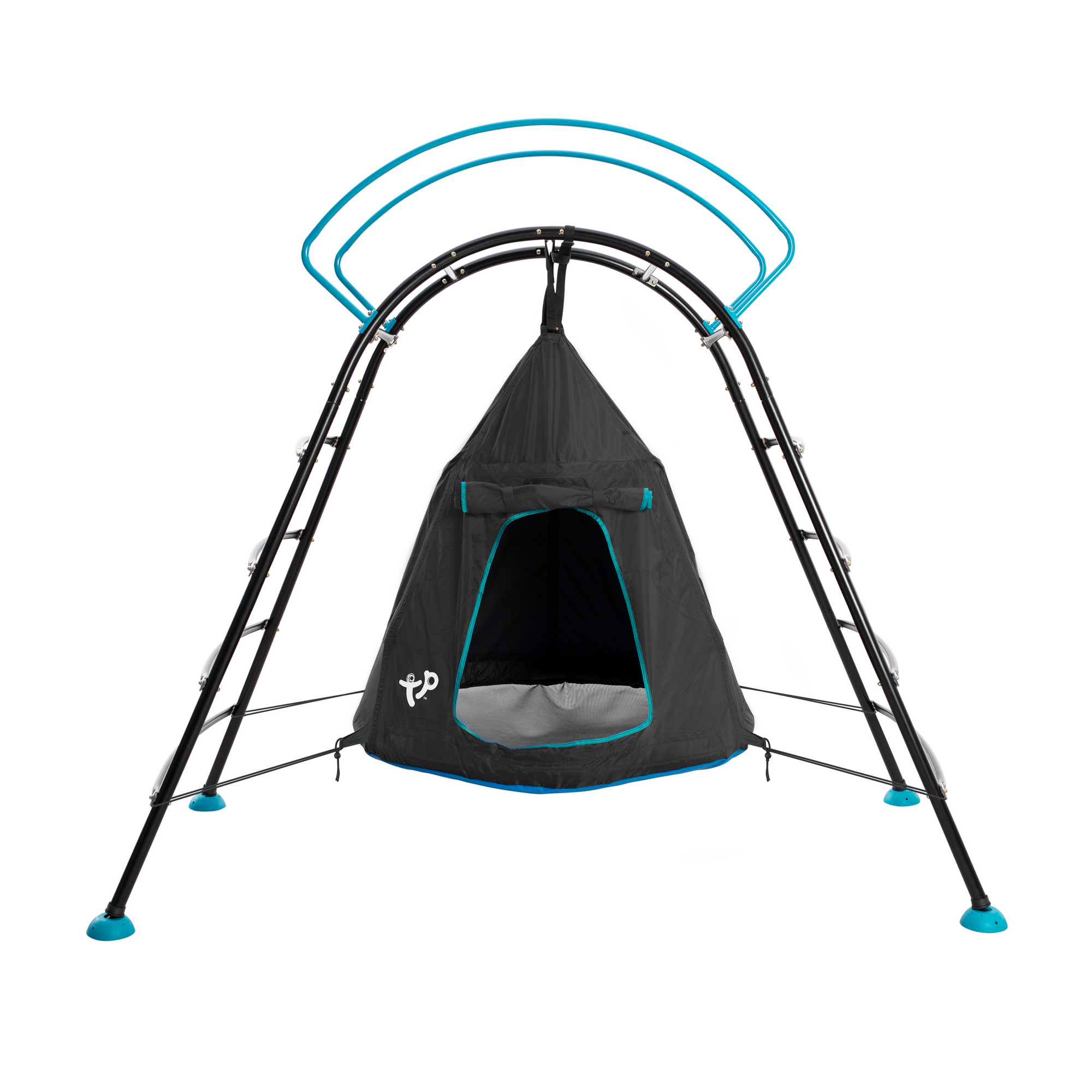 TP-Toys Klettergerüst 'Ufo' Stahl schwarz/blau mit Hängesessel 122 x 217 x 201 cm