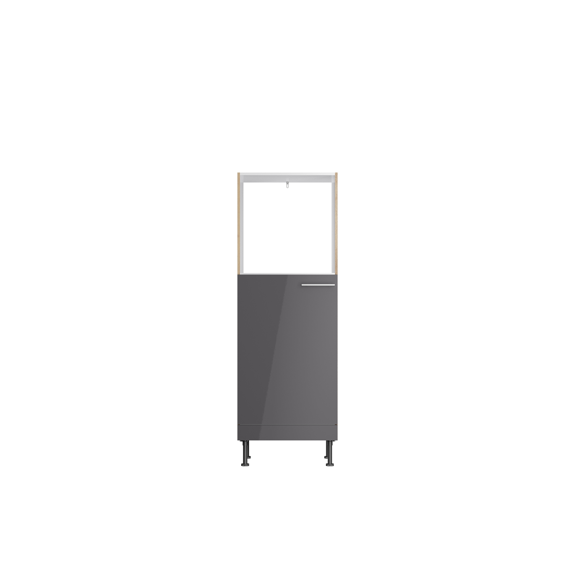 OPTIFIT Midischrank für Backofen und Kühlschrank 'Optikomfort Jonte984' anthrazit/eichefarben 60 x 176,6 x 58,4 cm