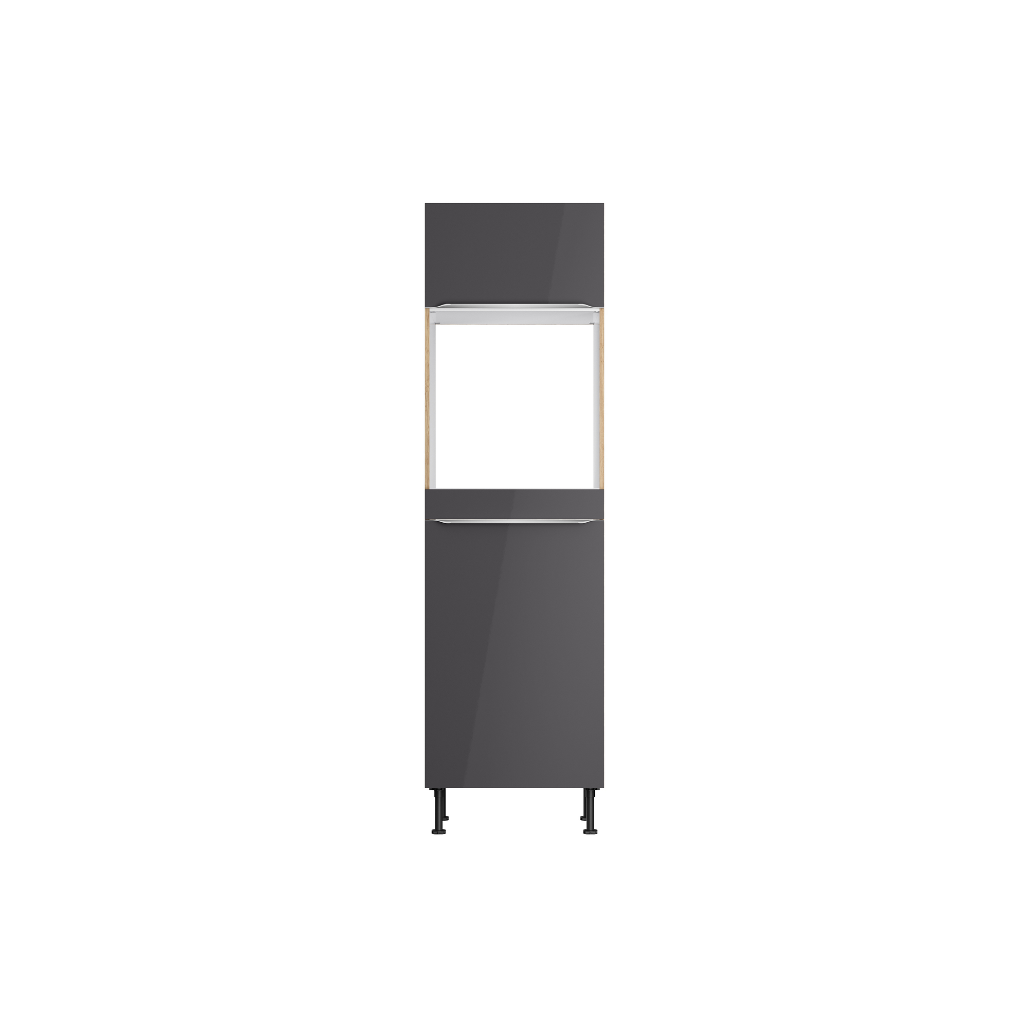 OPTIFIT Hochschrank für Backofen und Kühlschrank 'Optikomfort Linus984' anthrazit/eichefarben 60 x 211,8 x 58,4 cm