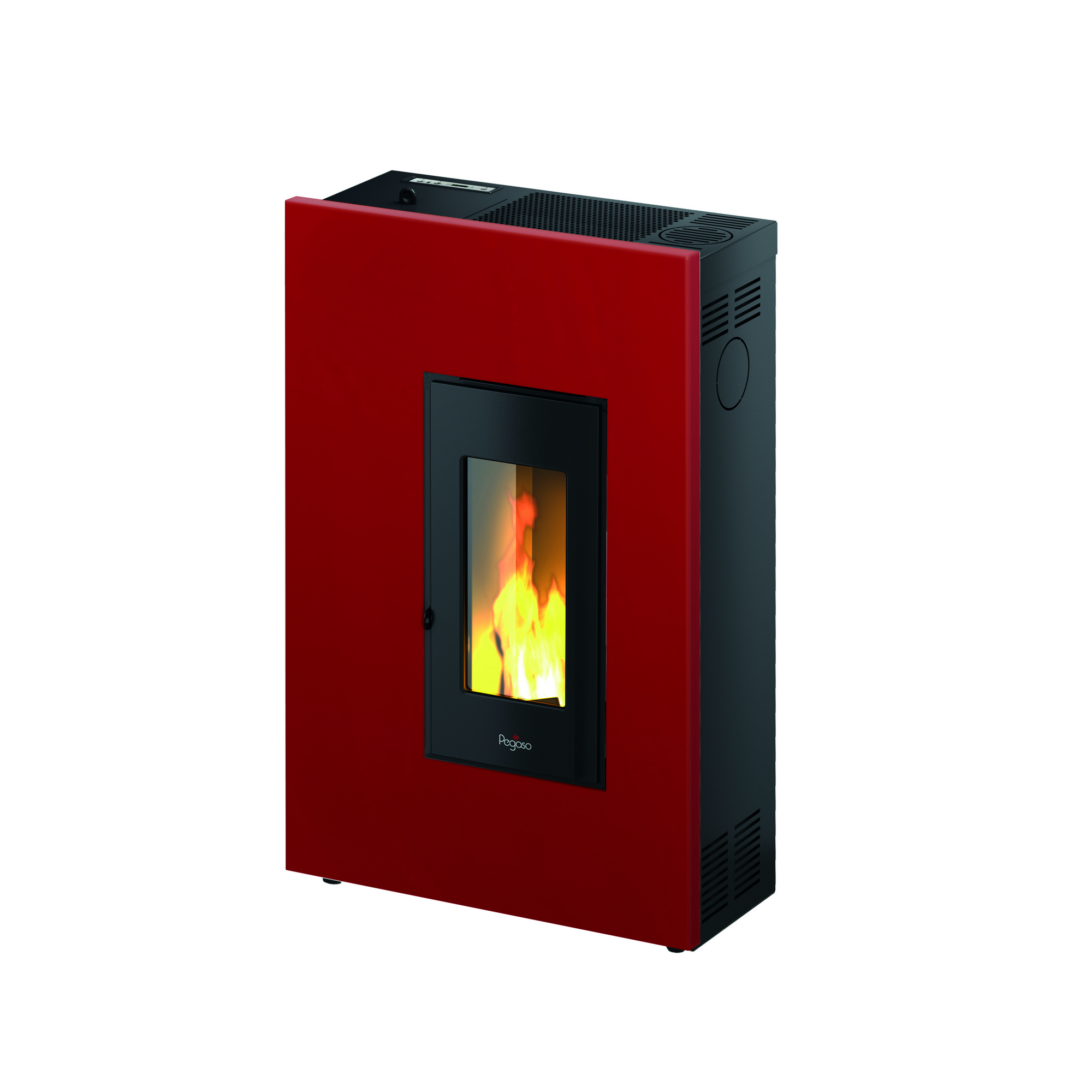 Pegaso Pelletofen 'Madison 5' Stahl bordeaux 2,5 - 5,2 kW