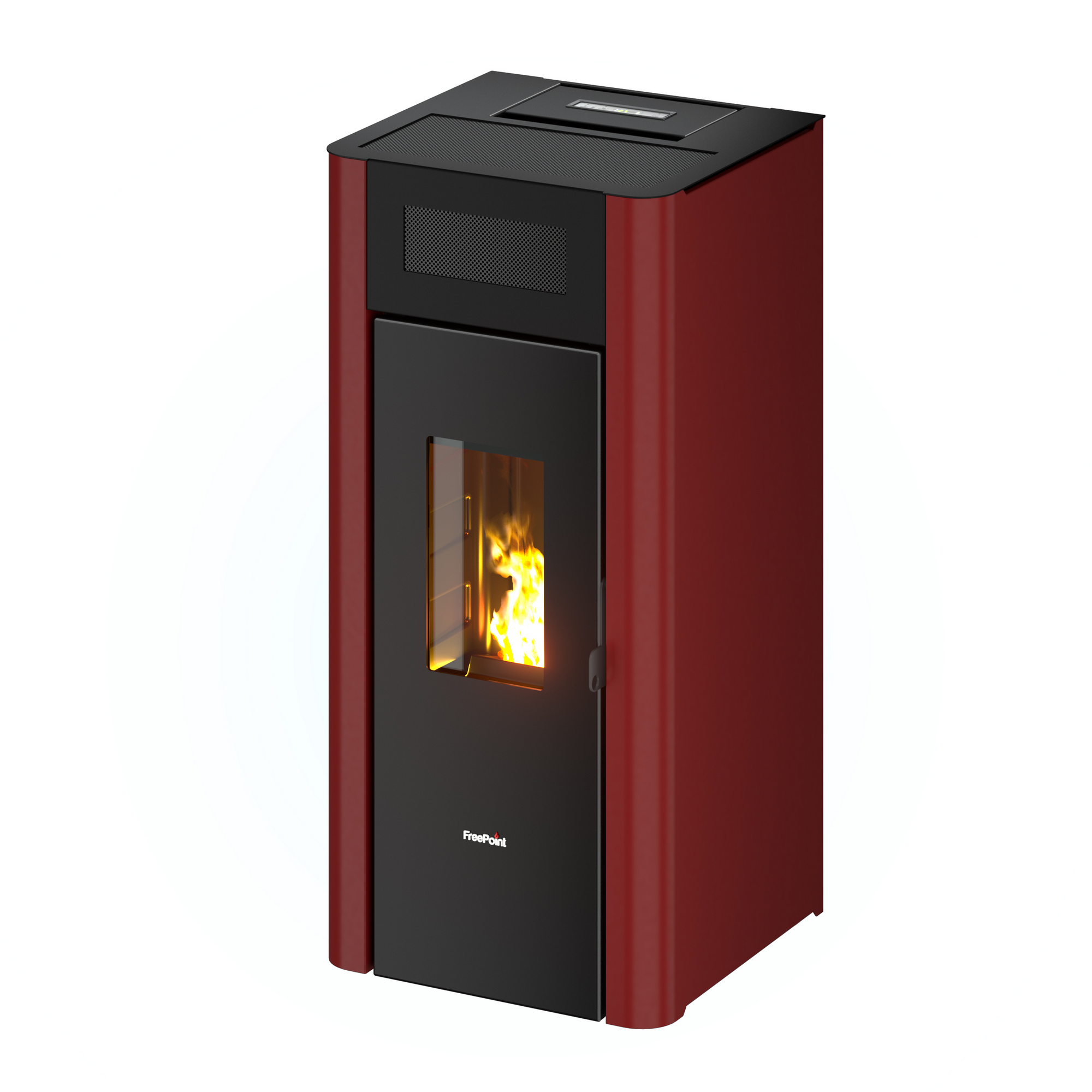Freepoint Pelletofen 'Amaranto' Stahl bordeaux 2,5 - 8,5 KW