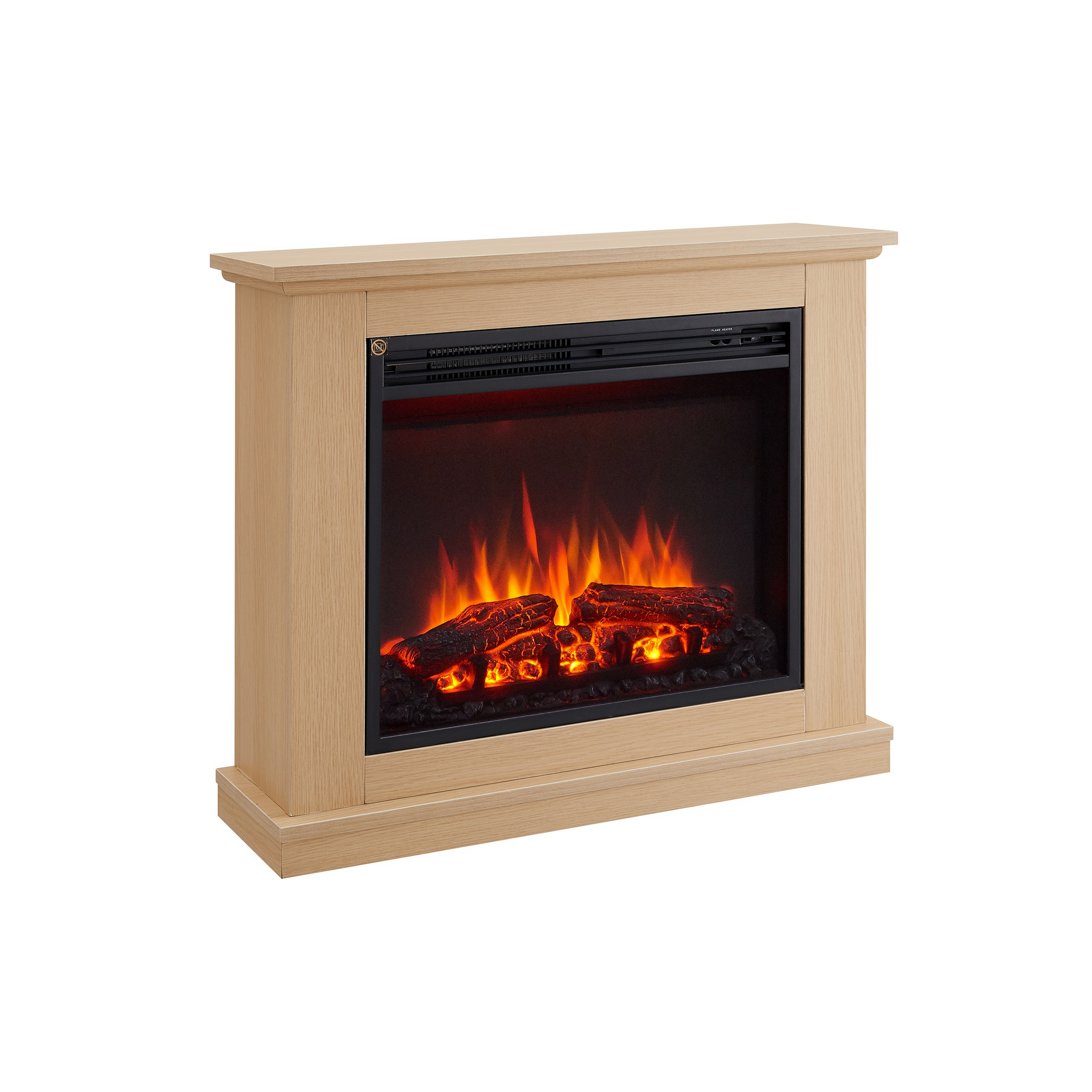 CrownFlame Elektrokamin 'Phanos' helle Eiche 2 kW