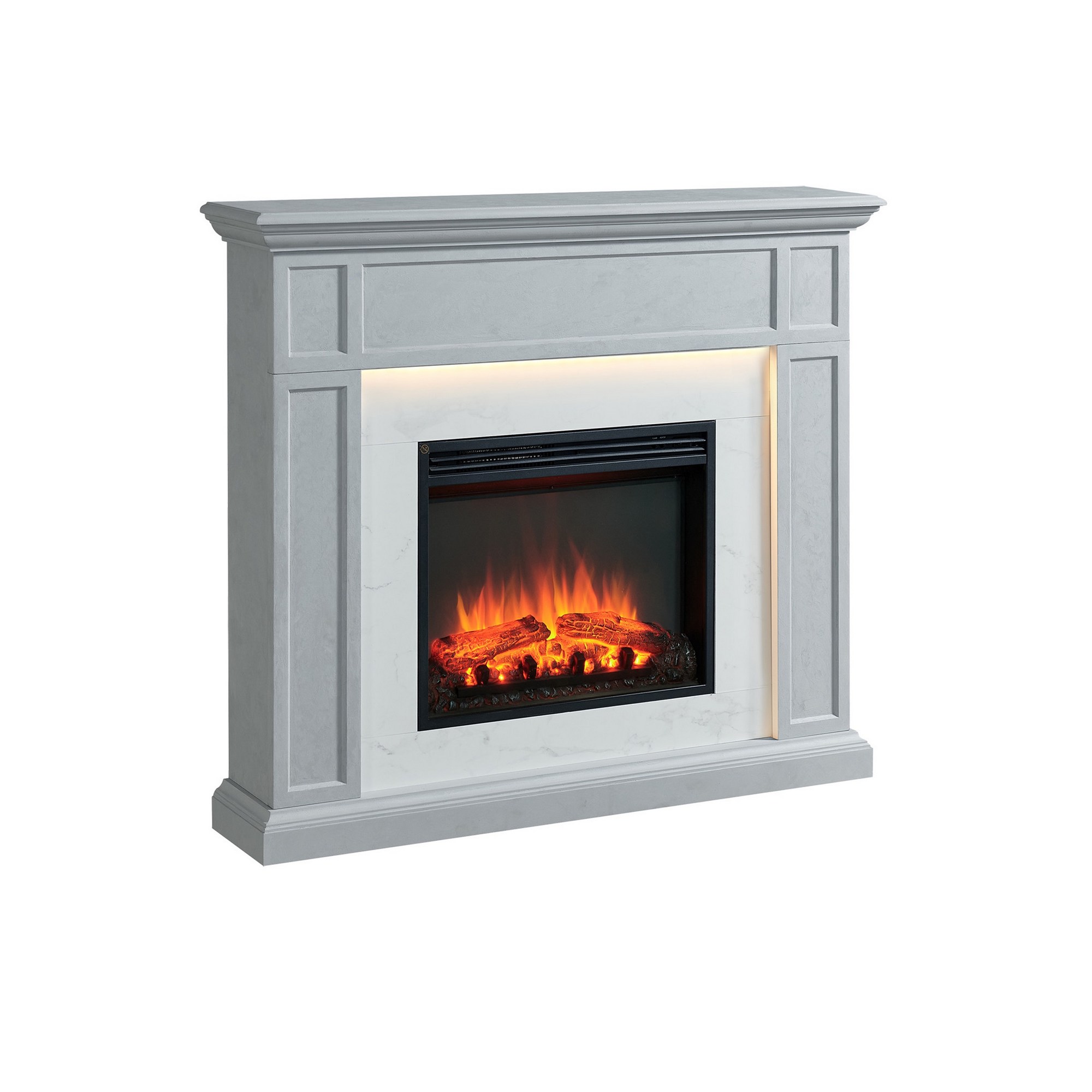 CrownFlame Elektrokamin 'Arthur' hellgrau 2 kW