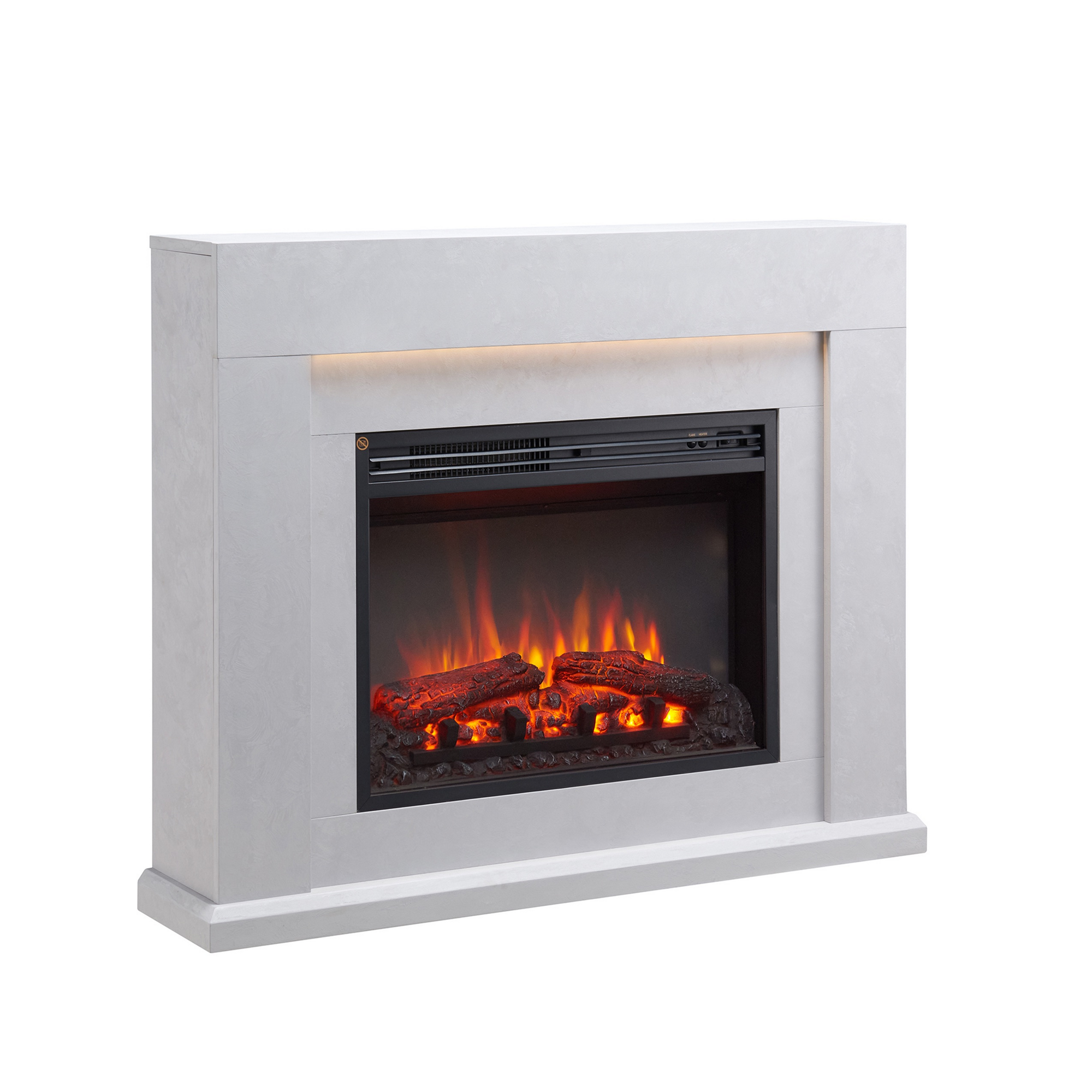 CrownFlame Elektrokamin 'Apollon' betongrau 2 kW