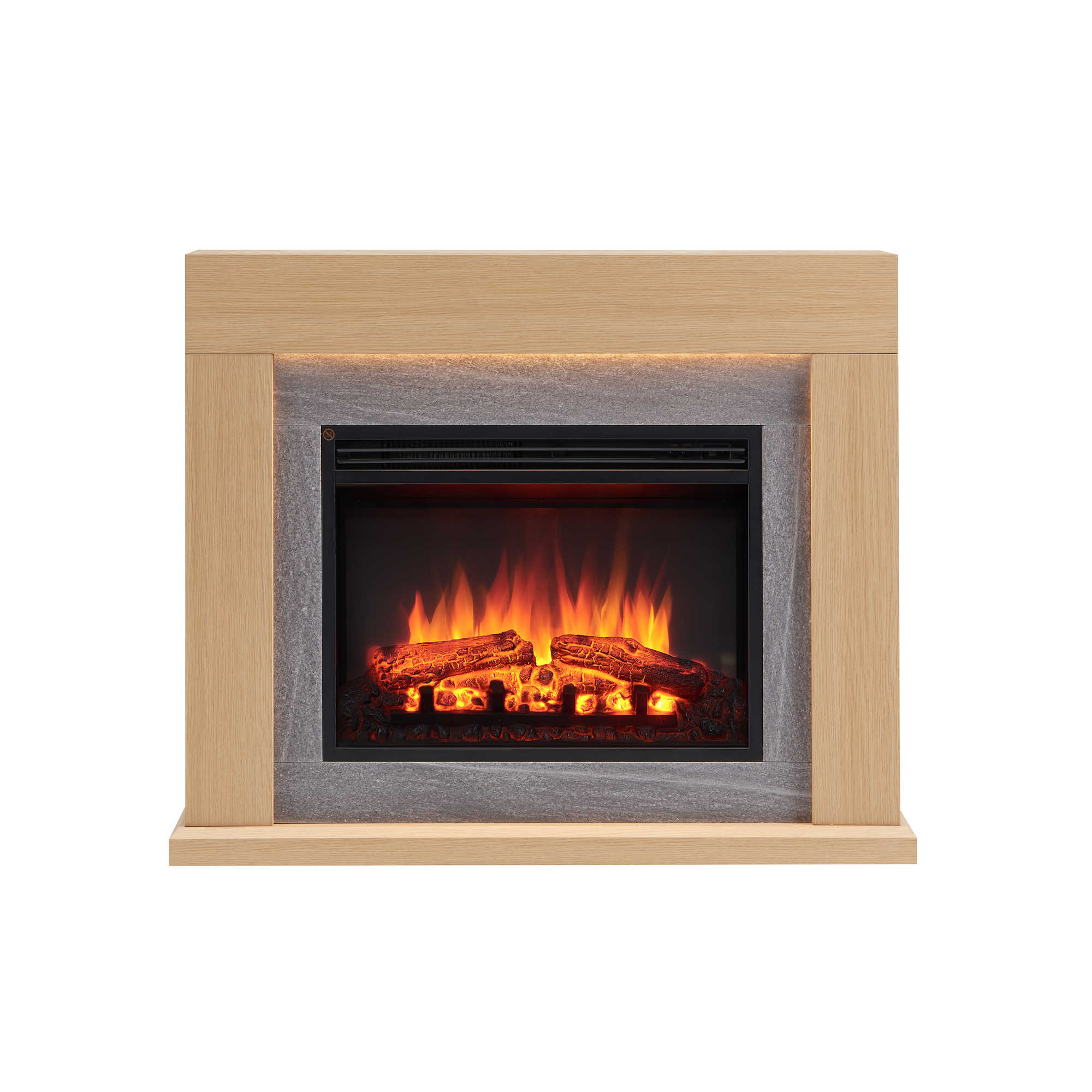 CrownFlame Elektrokamin 'Apollon' hellbraun 2 kW