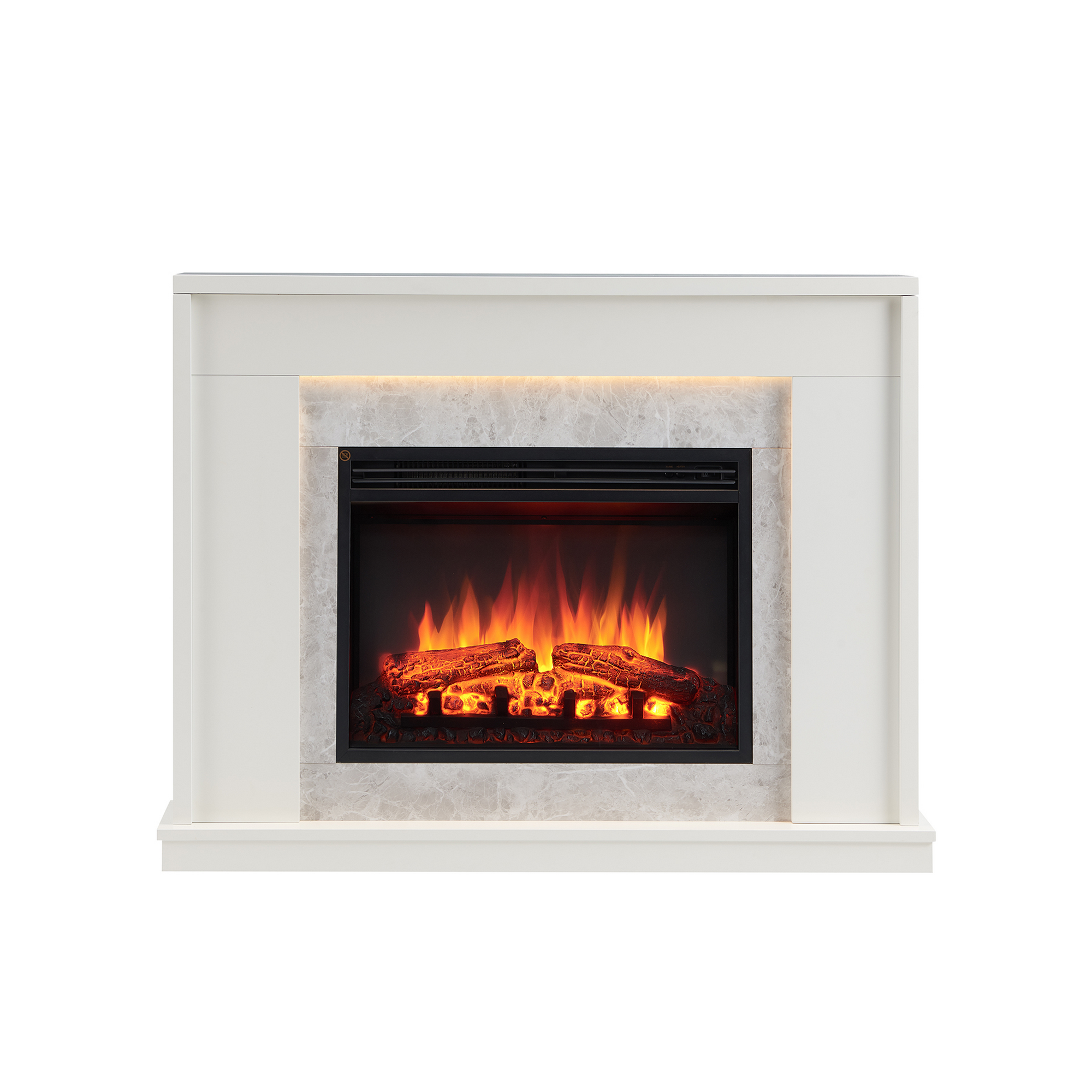 CrownFlame Elektrokamin 'Atropos' weiß 2 kW