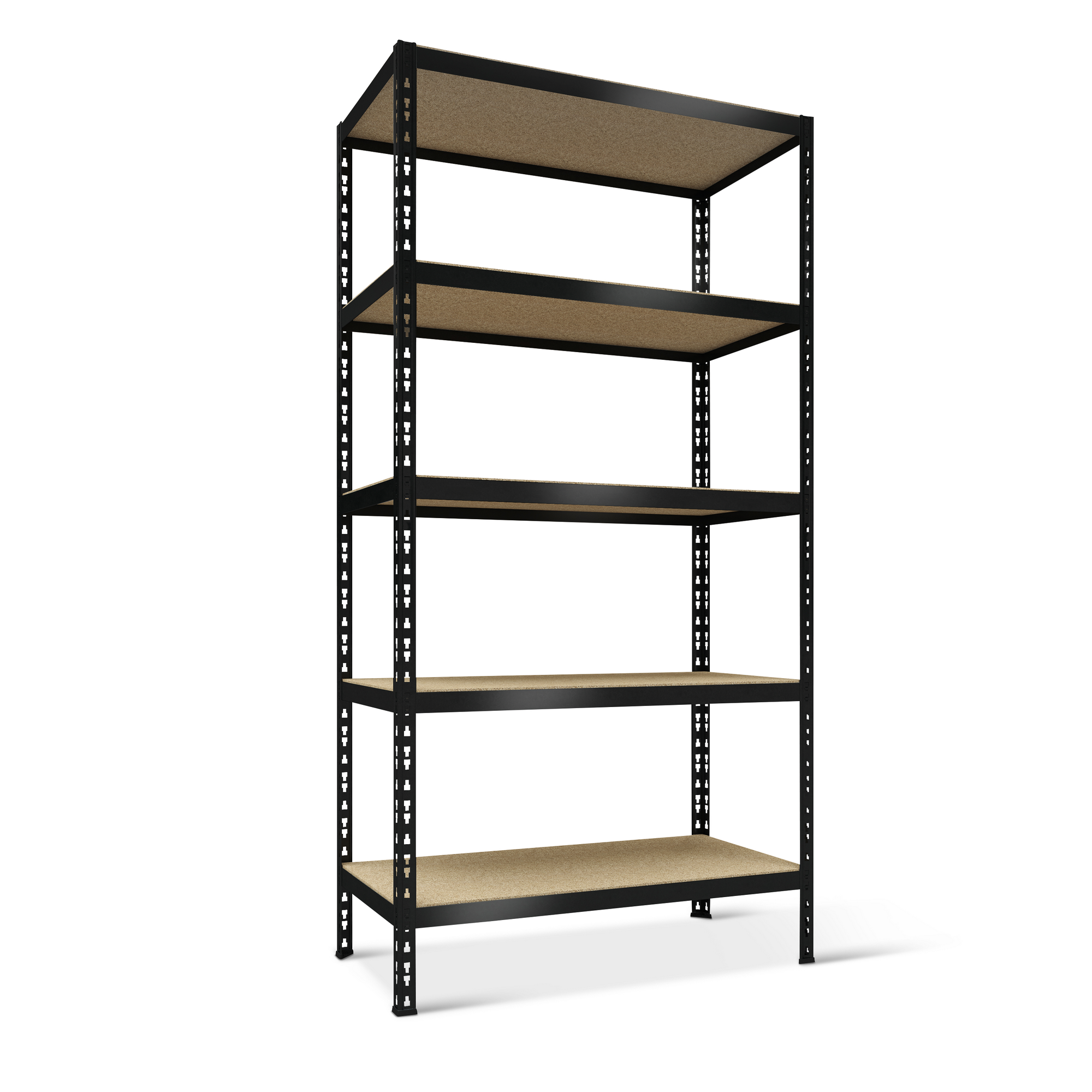Schwerlastregal 180 x 90 x 40 cm mit 5 Böden, 175 kg Tragkraft, schwarz