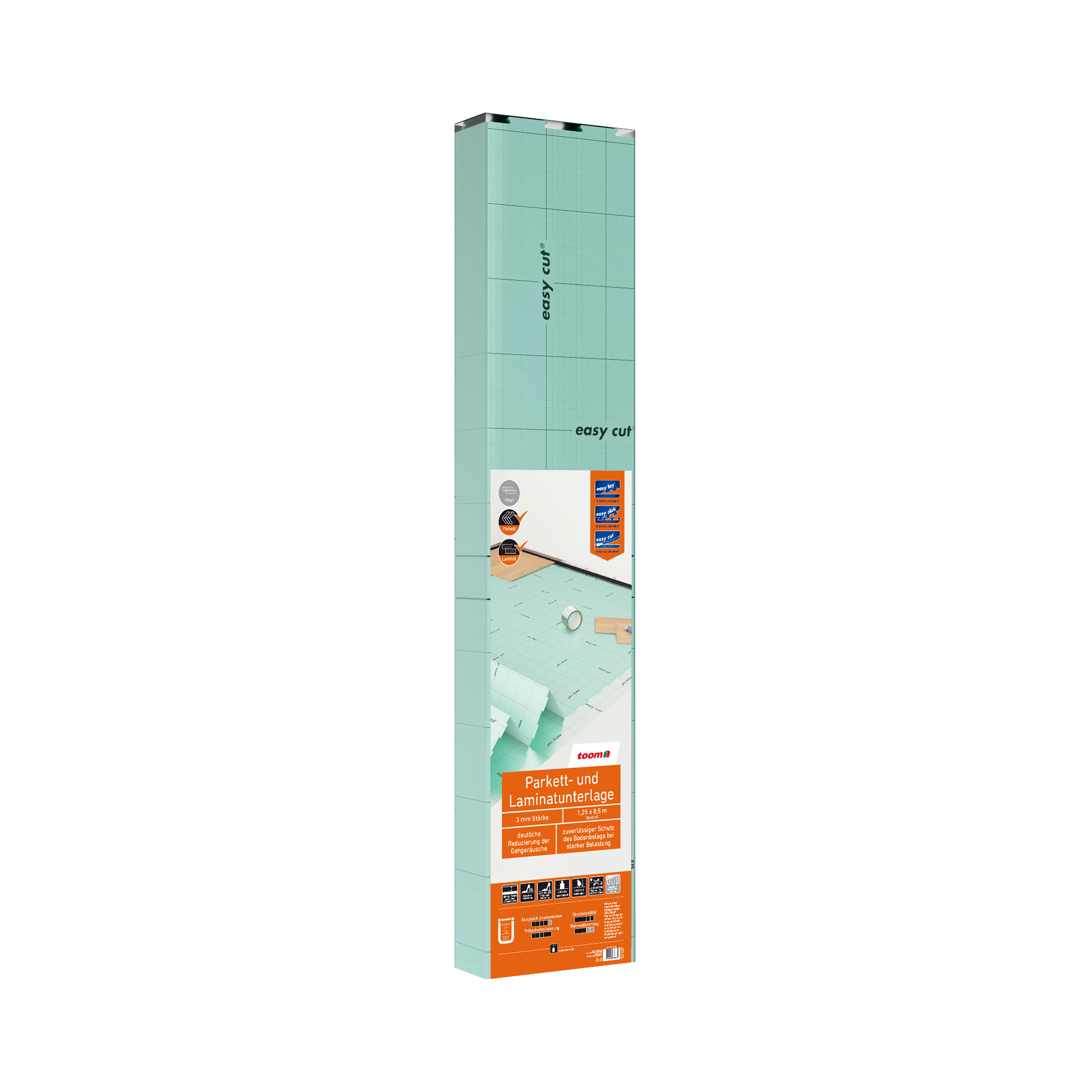 toom Parkett- und Laminatunterlage 3 mm,  1,25 x 8,5 m, 10,63 m²