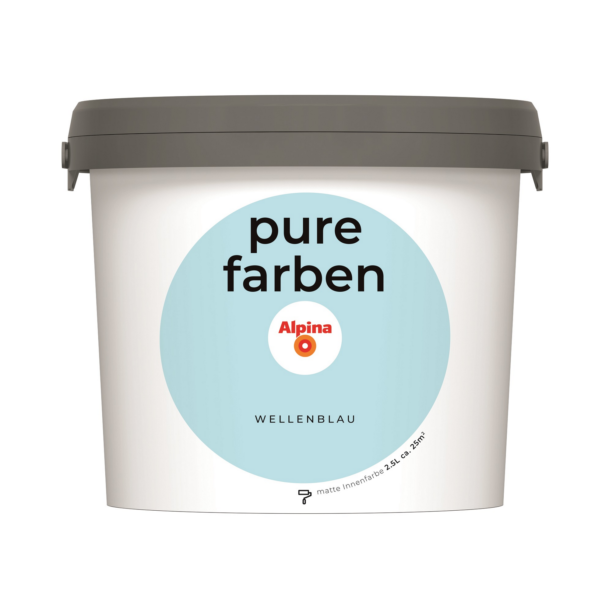 Alpina Wandfarbe 'pure farben' wellenblau matt 2,5 l