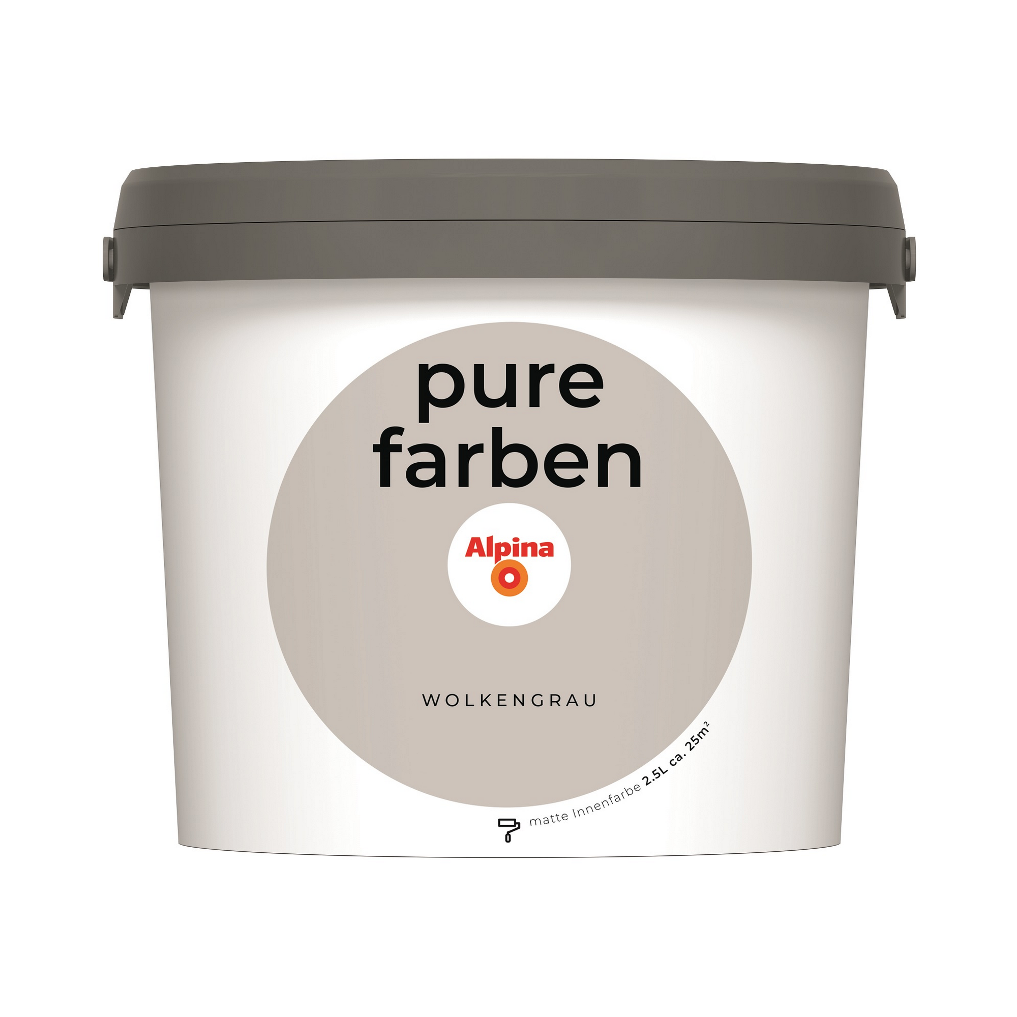 Alpina Wandfarbe 'pure farben' wolkengrau matt 2,5 l