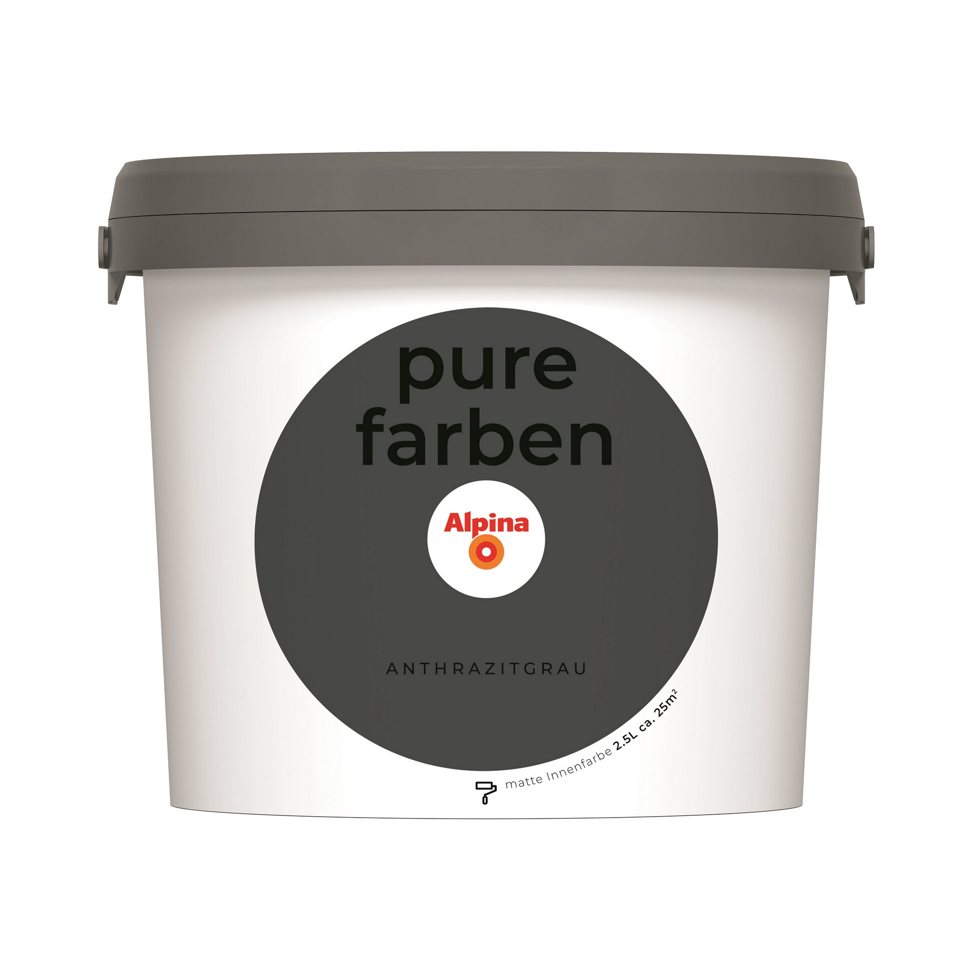 Alpina Wandfarbe 'pure farben' anthrazitgrau matt 2,5 l