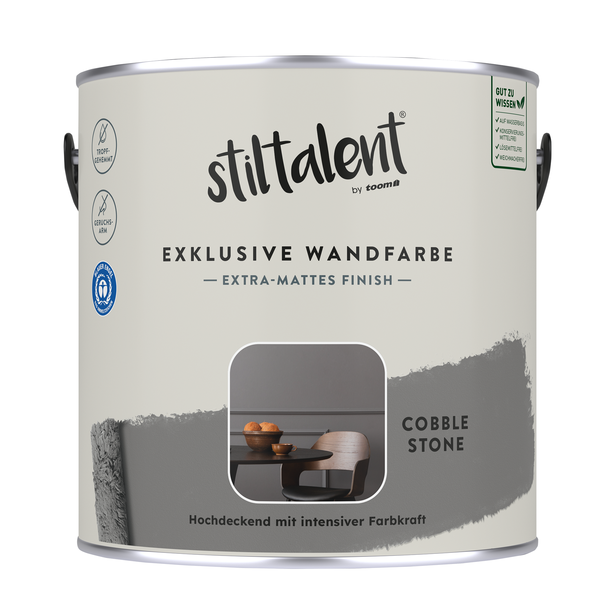 Stiltalent Wandfarbe 'cobble stone' matt 2,5 l