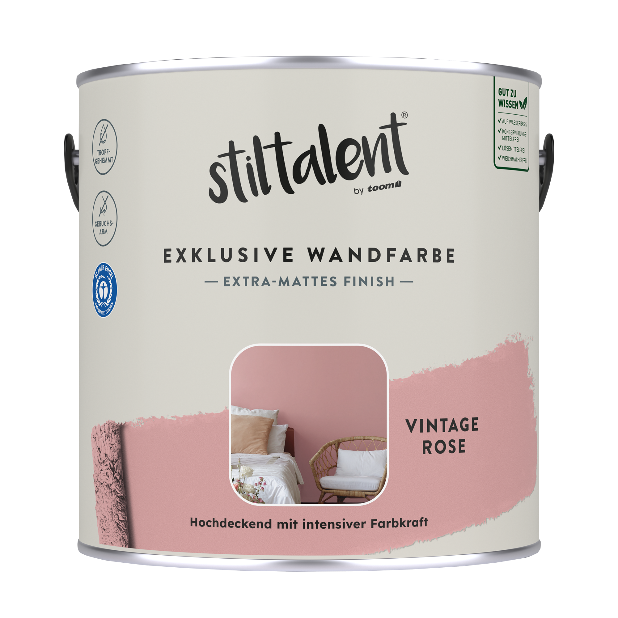 Stiltalent Wandfarbe 'vintage rose' matt 2,5 l