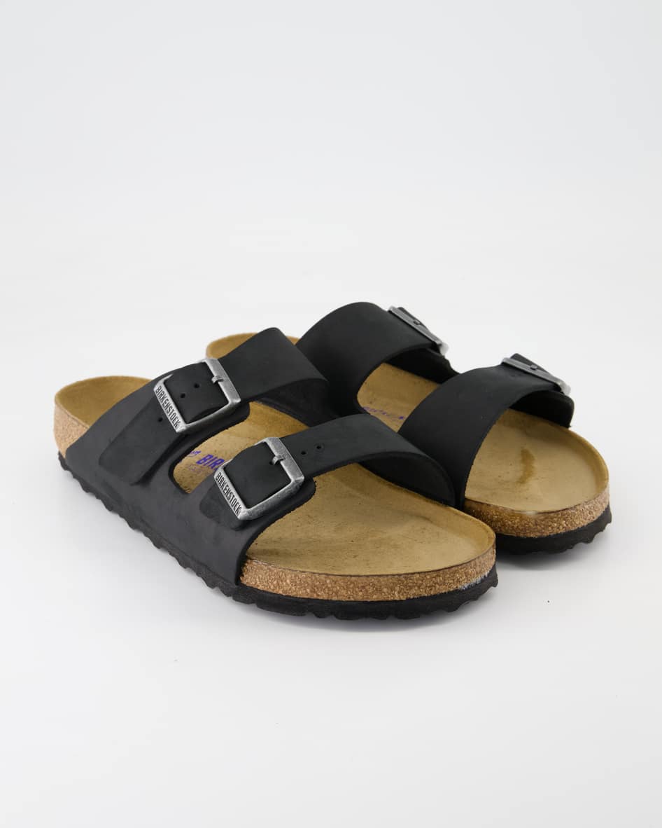 Birkenstock Schuhe - Arizona Weichbettung Glattleder (Schwarz, Gr. 45)