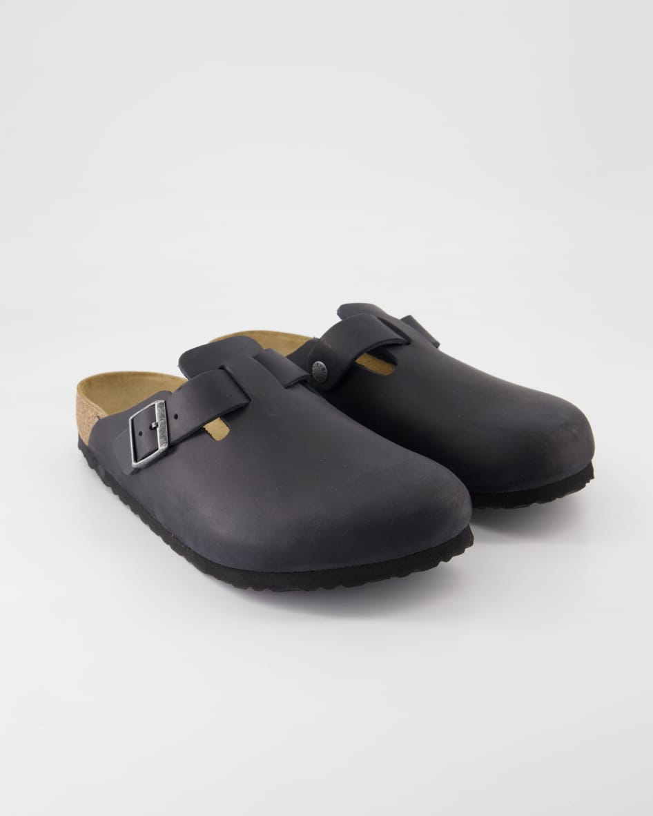 Birkenstock Schuhe - Boston Nubukleder Nubukleder (Schwarz, Gr. 40)