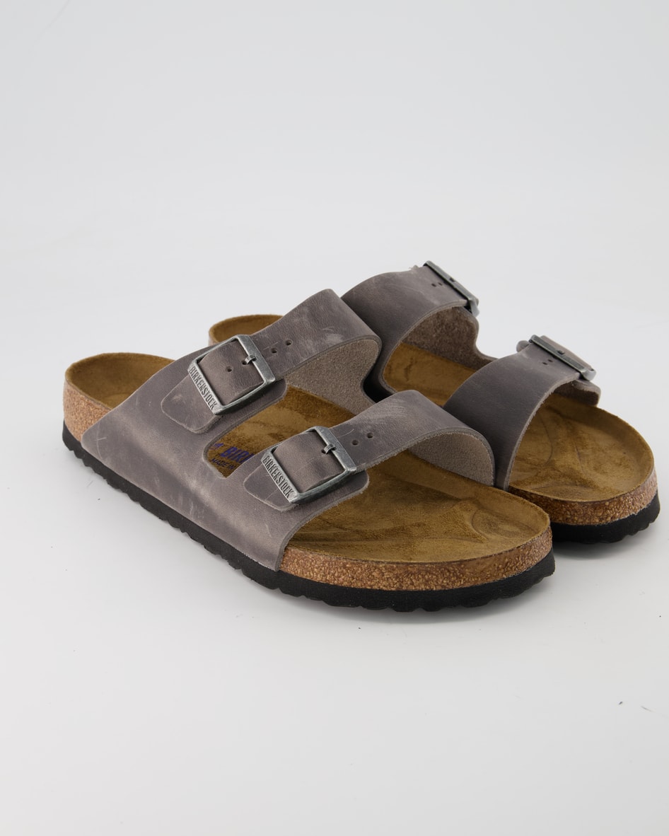 Birkenstock Schuhe - Arizona Weichbettung Leder Leder (Grau, Gr. 42)