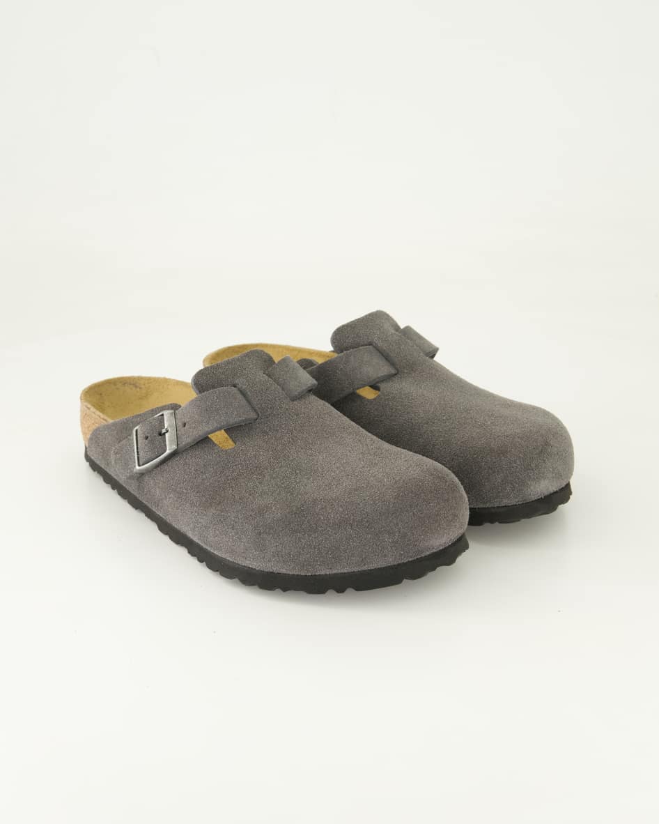 Birkenstock Schuhe - Boston BS Veloursleder (Grau, Gr. 39)