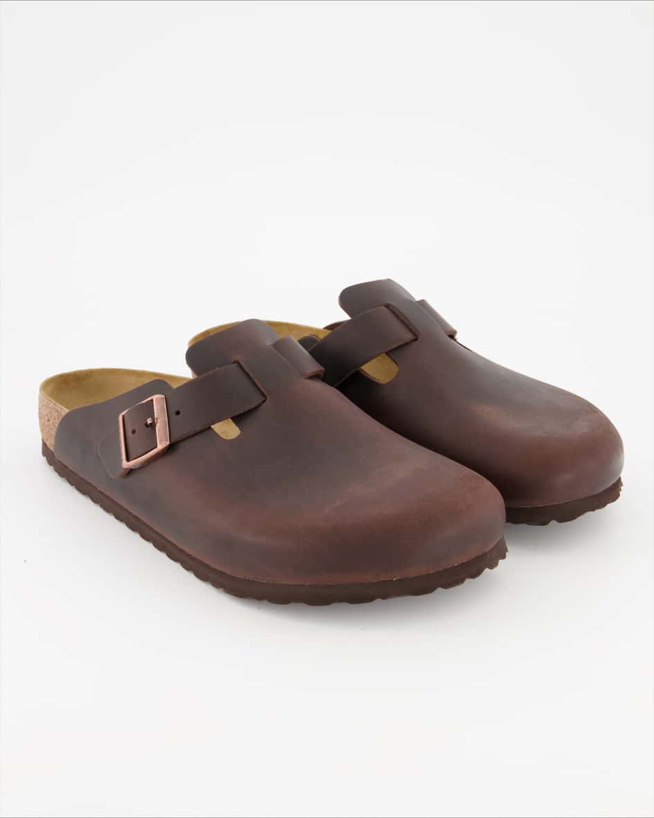Birkenstock Schuhe - Boston Glattleder Glattleder (Braun, Gr. 40)
