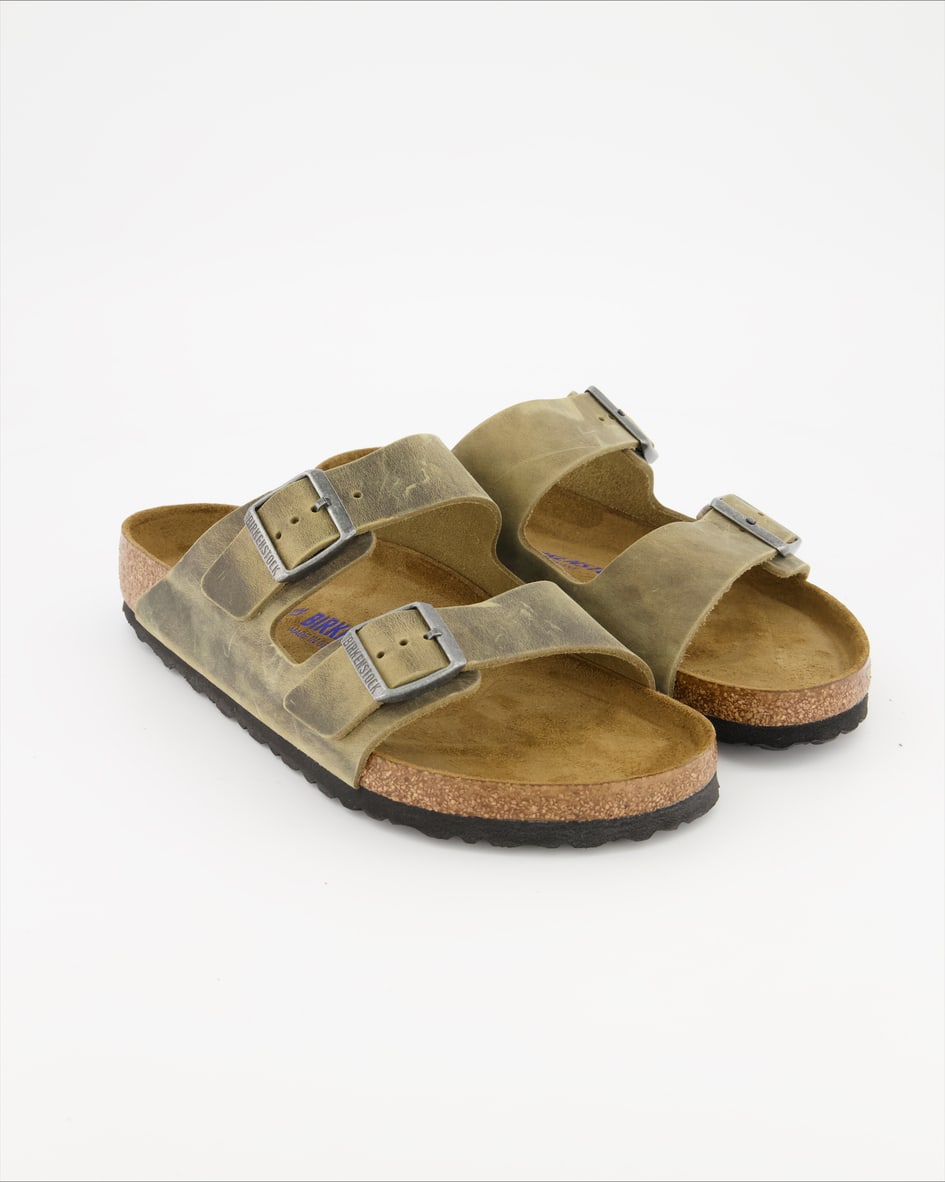 Birkenstock Schuhe - Arizona Leder Leder (Grün, Gr. 45)
