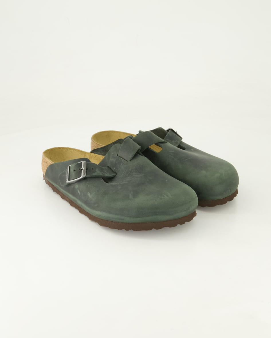 Birkenstock Schuhe - Boston Leder Leder (Grün, Gr. 43)