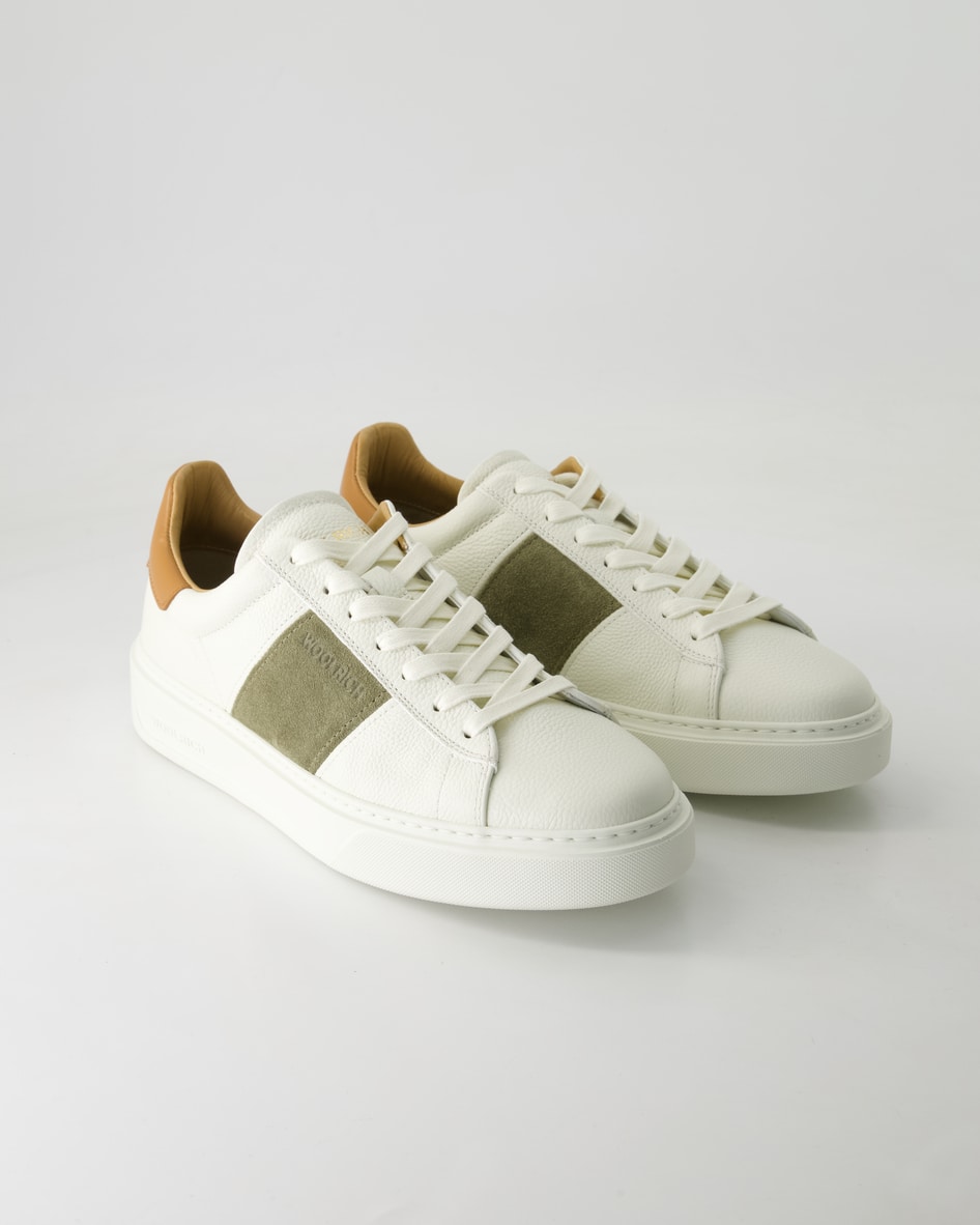 Woolrich Schuhe - Classic Court Leder und Veloursleder (Weiß, Gr. 42)