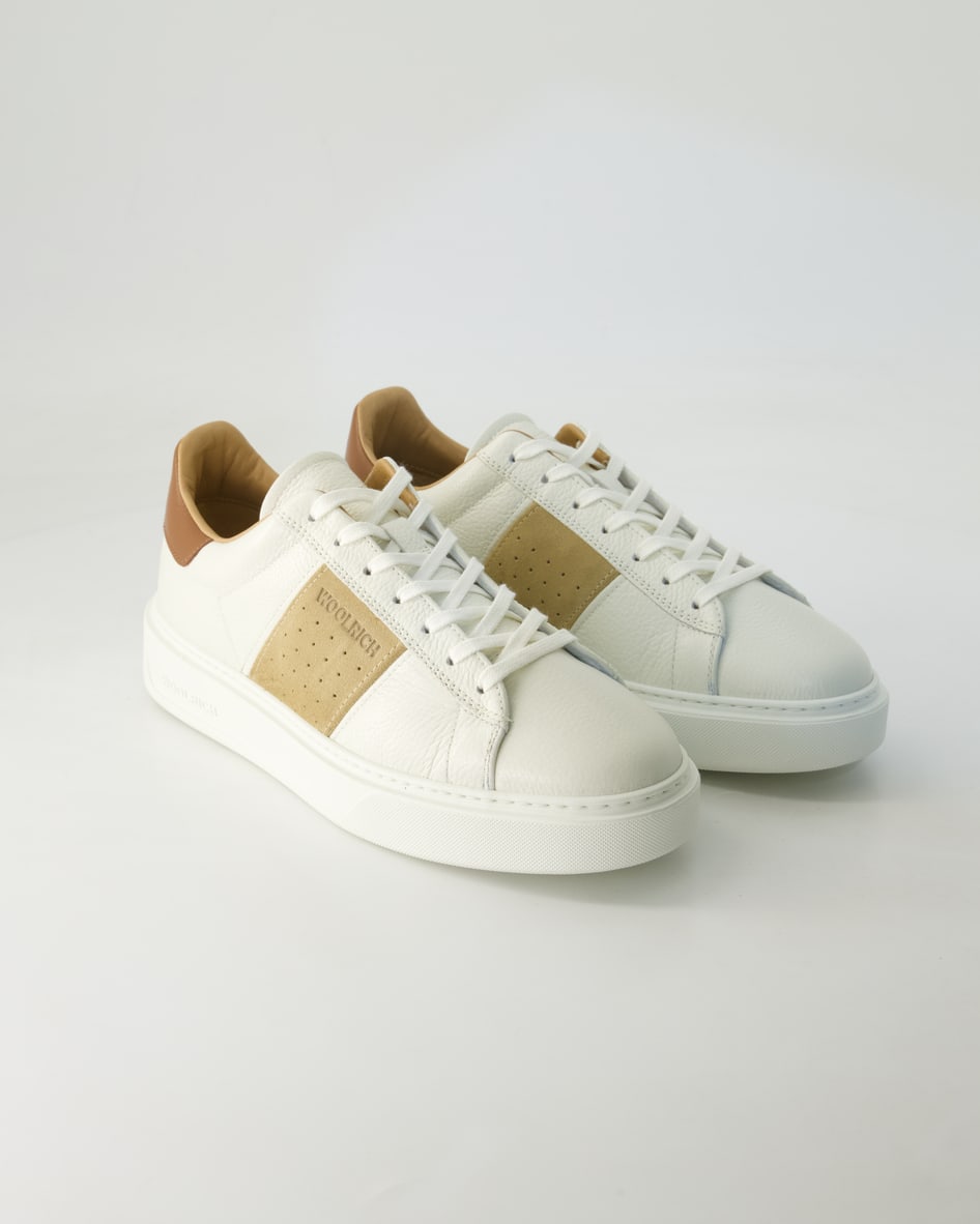 Woolrich Schuhe - Classic Court Band Glattleder (Beige, Gr. 41)