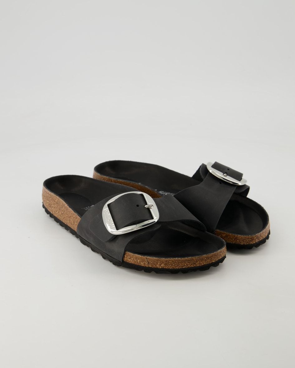 Birkenstock Schuhe - Madrid Big Buckle Leder Leder (Schwarz, Gr. 42)