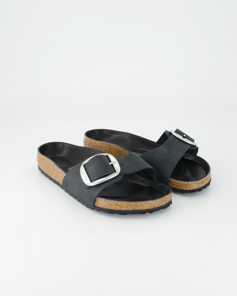 Birkenstock Schuhe - Madrid Big Buckle Leder Leder (Schwarz, Gr. 41)