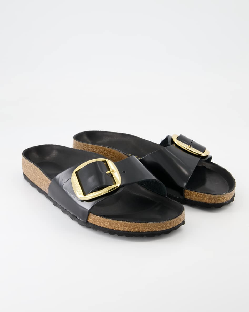 Birkenstock Schuhe - Madrid Big Buckle Lackleder Leder und Lackleder (Schwarz, Gr. 39)