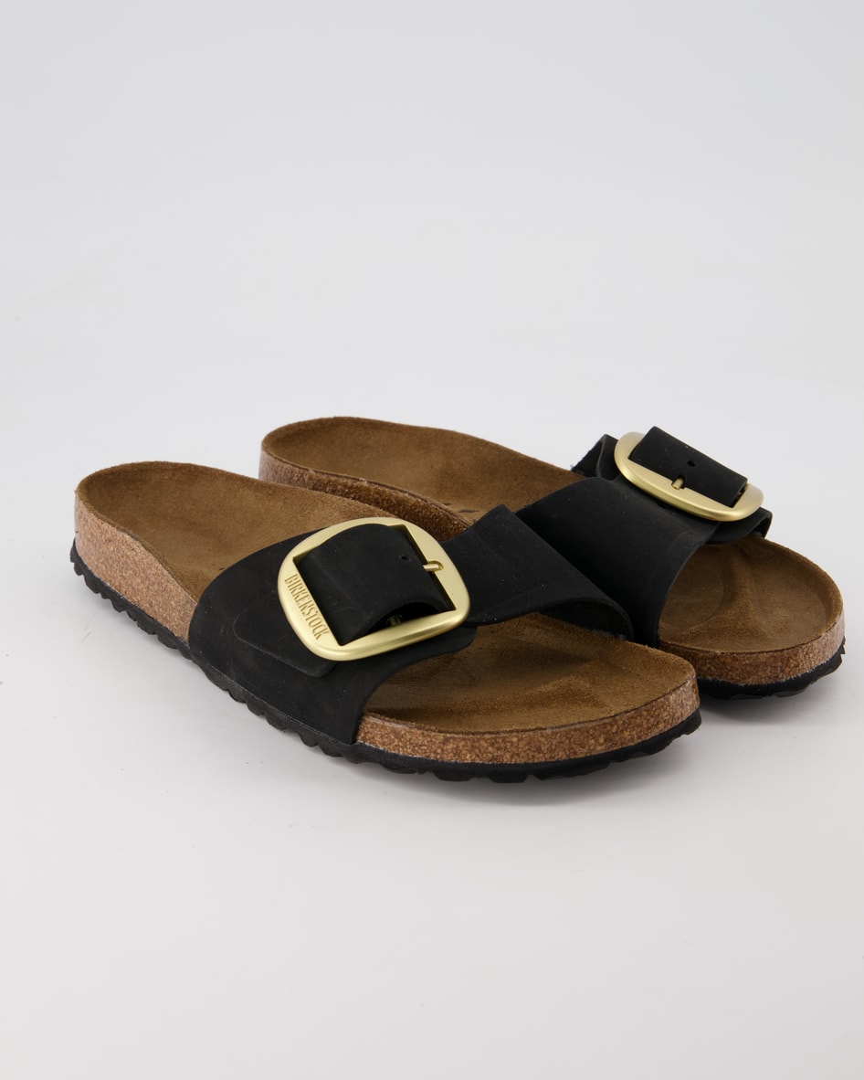 Birkenstock Schuhe - Madrid Big Buckle Nubukleder Nubukleder (Schwarz, Gr. 40)