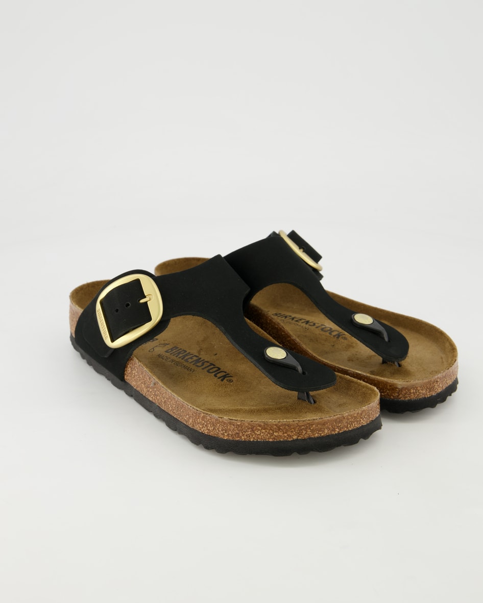 Birkenstock Schuhe - Gizeh Big Buckle Nubukleder Nubukleder (Schwarz, Gr. 38)