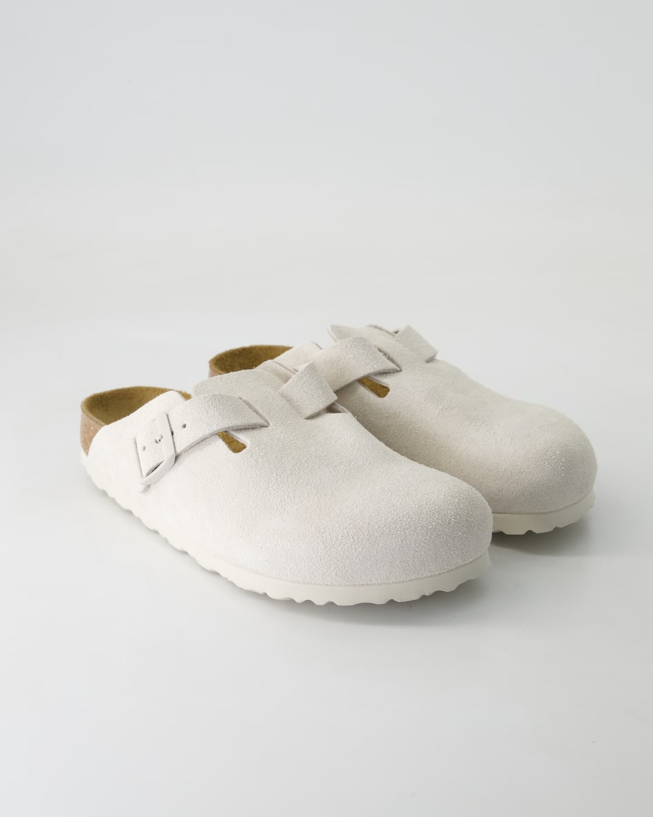 Birkenstock Schuhe - Boston Velourleder Veloursleder (Weiß, Gr. 39)