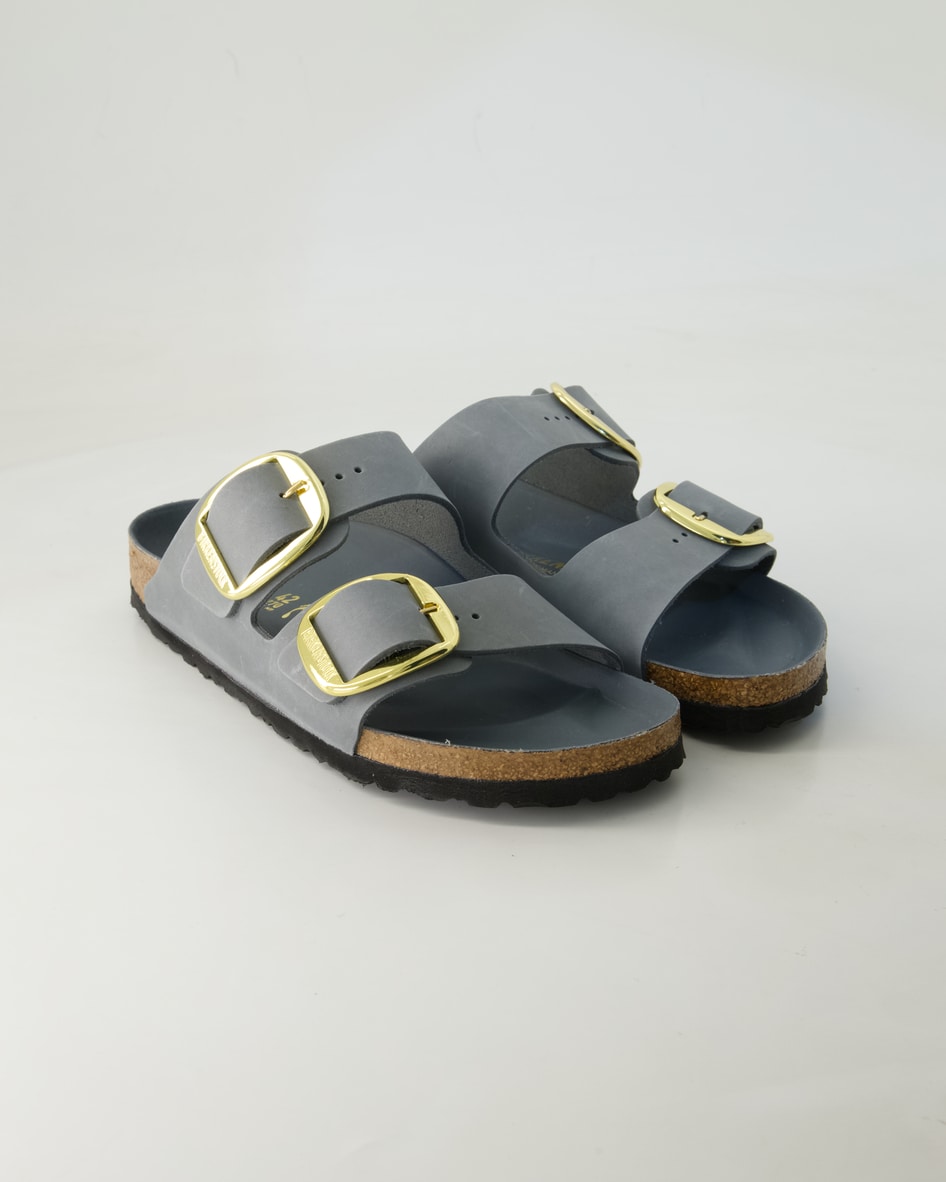 Birkenstock Schuhe - Arizona Big Buckle Leder (Grau, Gr. 43)