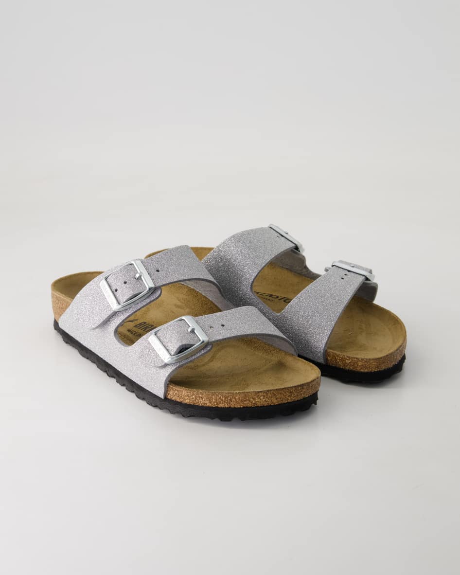 Birkenstock Schuhe - Arizona Birko-Flor Birko-Flor (Silber, Gr. 39)