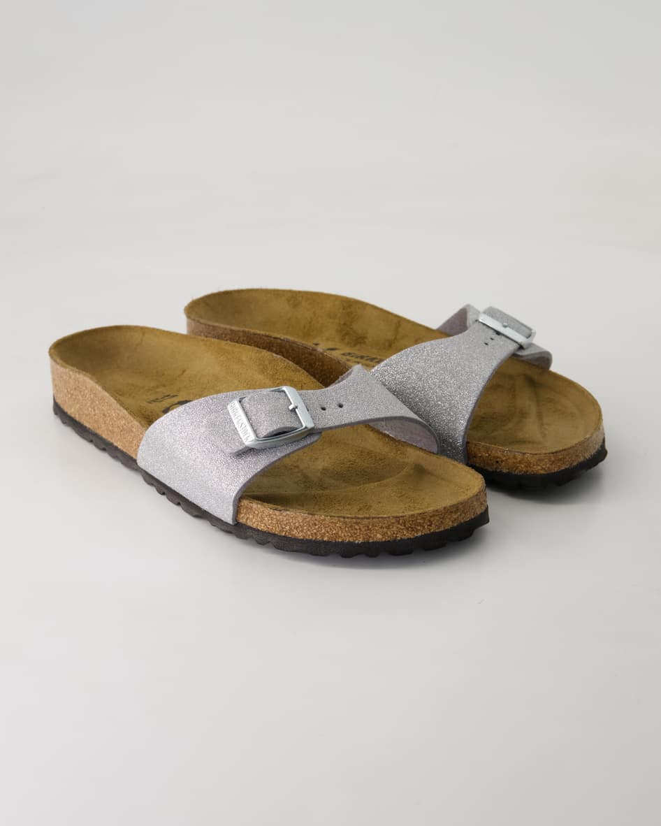 Birkenstock Schuhe - Madrid Birko-Flor Synthetik (Silber, Gr. 38)